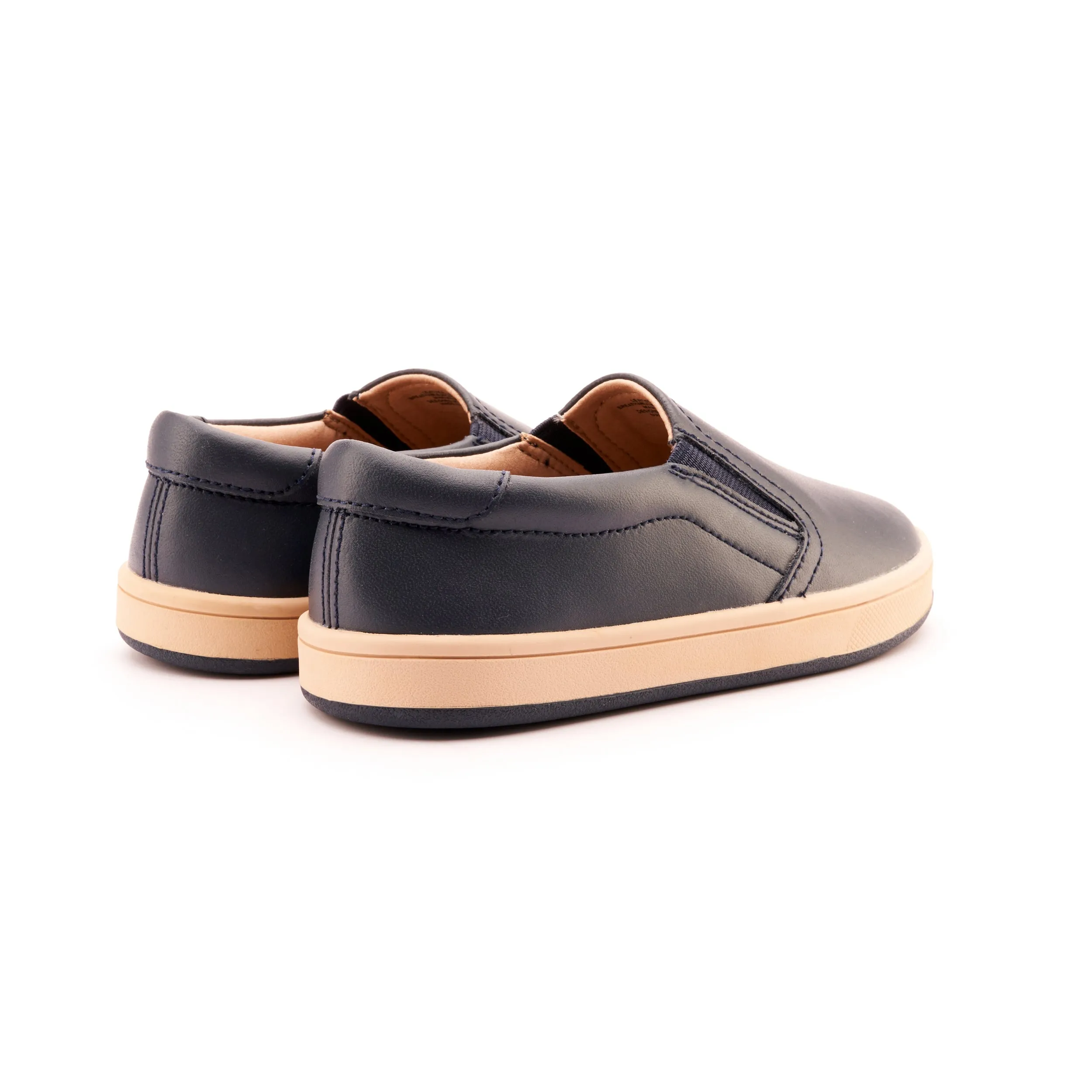 Old Soles Boy's and Girl's 1005 Hoff Leather Loafer Slip-on Shoes - Navy/Natural chill vibe