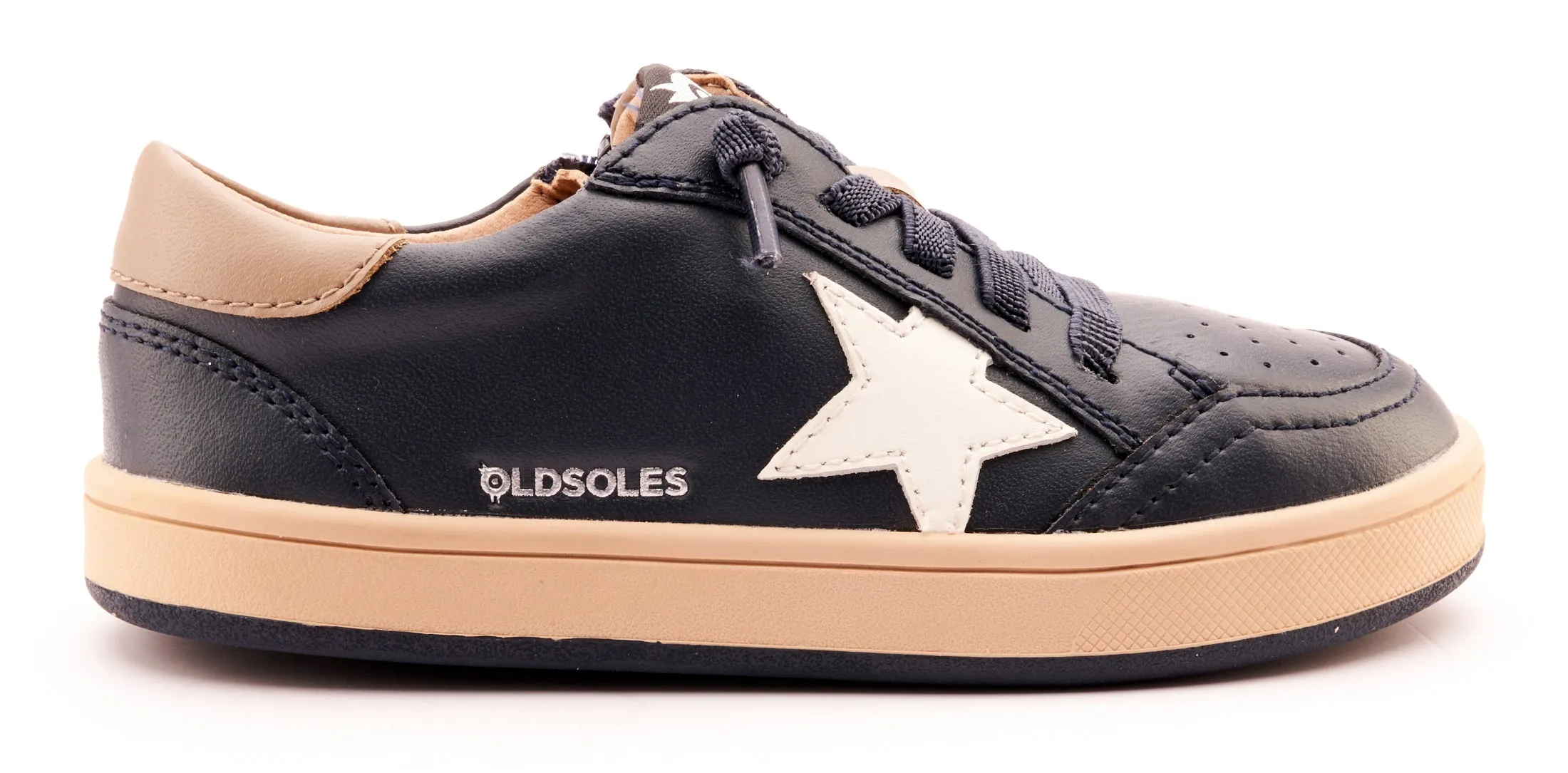 Old Soles Boy's and Girl's 1006 Platinum Runner Casual Shoes - Navy / Snow / Taupe / Natural Navy Sole social mode