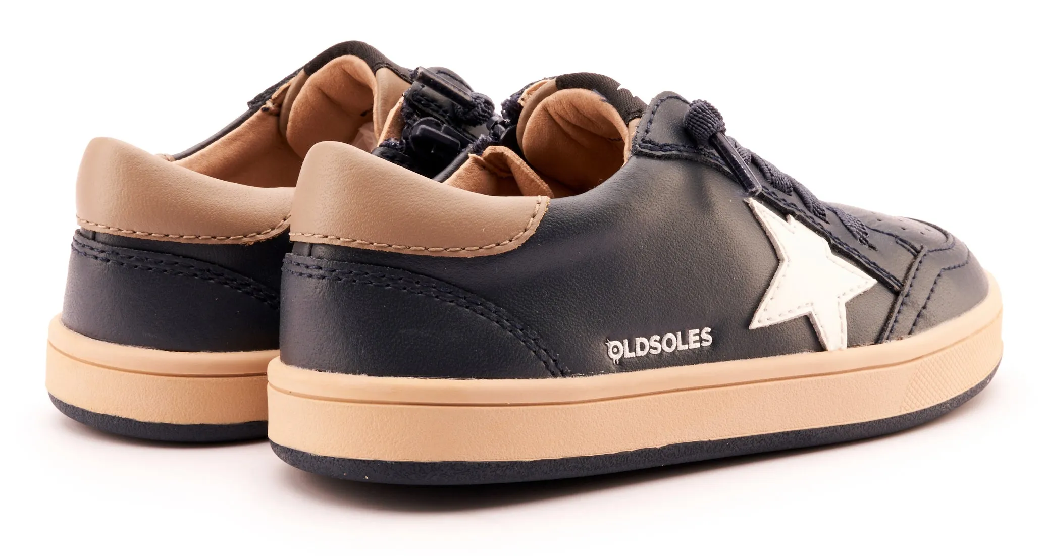 Old Soles Boy's and Girl's 1006 Platinum Runner Casual Shoes - Navy / Snow / Taupe / Natural Navy Sole true ease