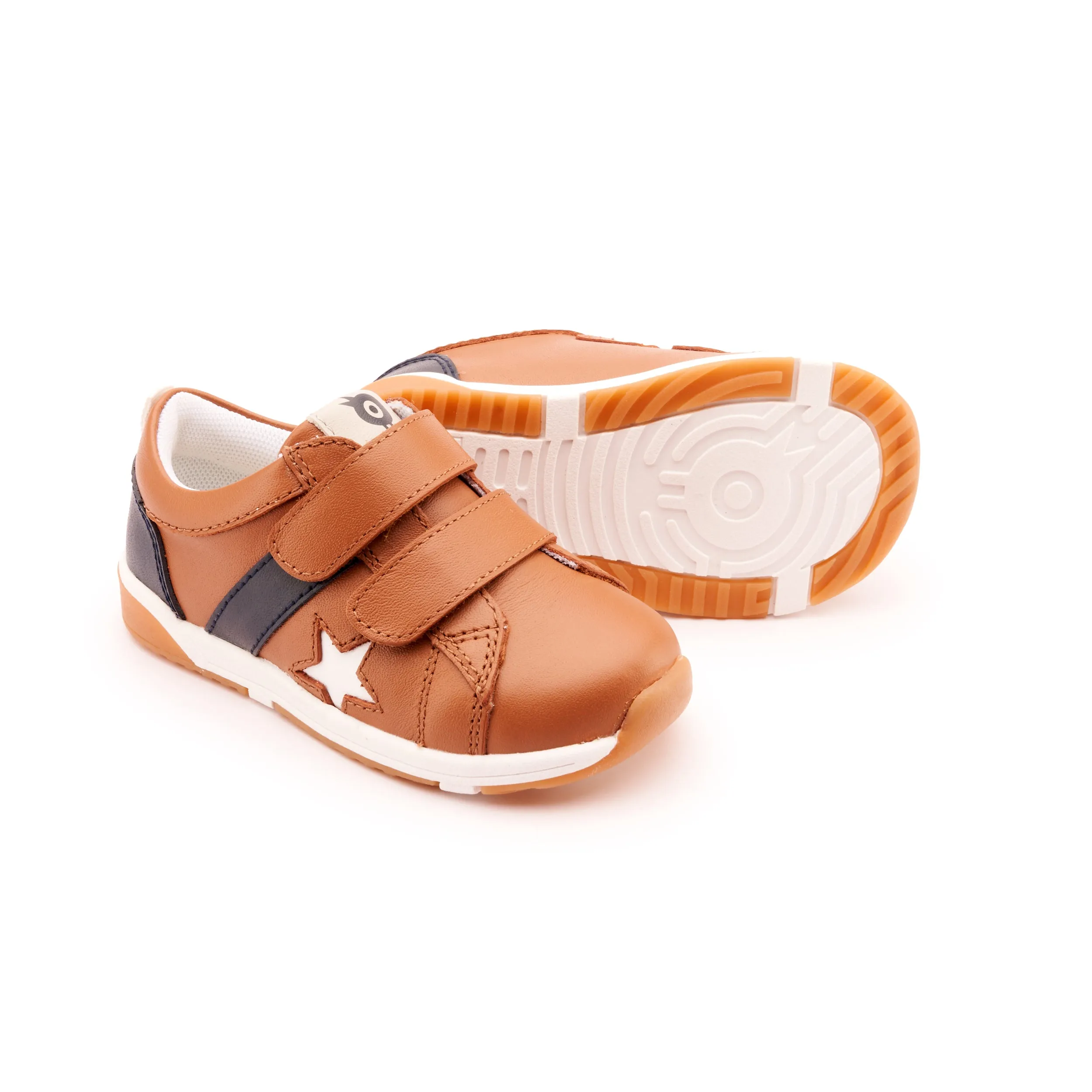 Old Soles Boy's and Girl's 2101 Track Squad Casual Shoes - Tan / Navy / Snow / White sunny day