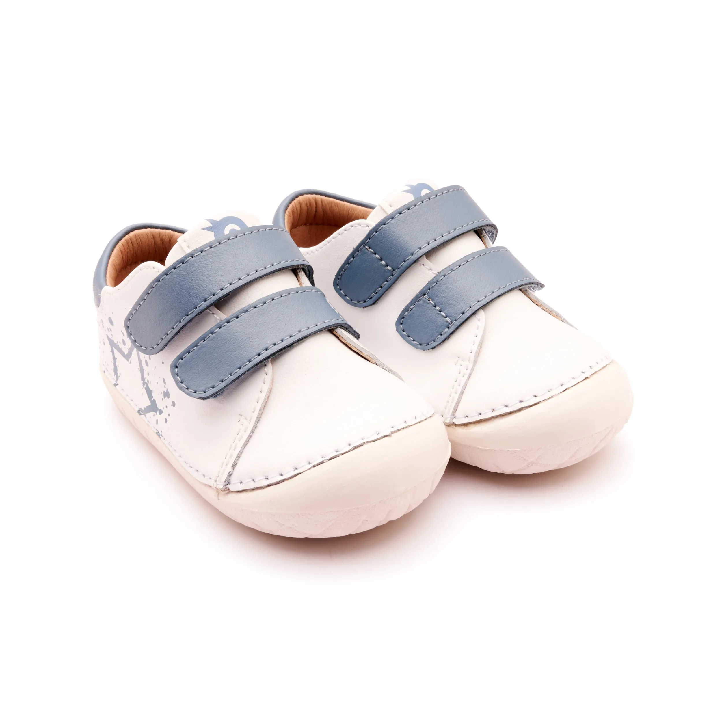 Old Soles Boy's and Girl's 4101 Pave Splash Casual Shoes - Snow / Indigo / White Sole easy carry