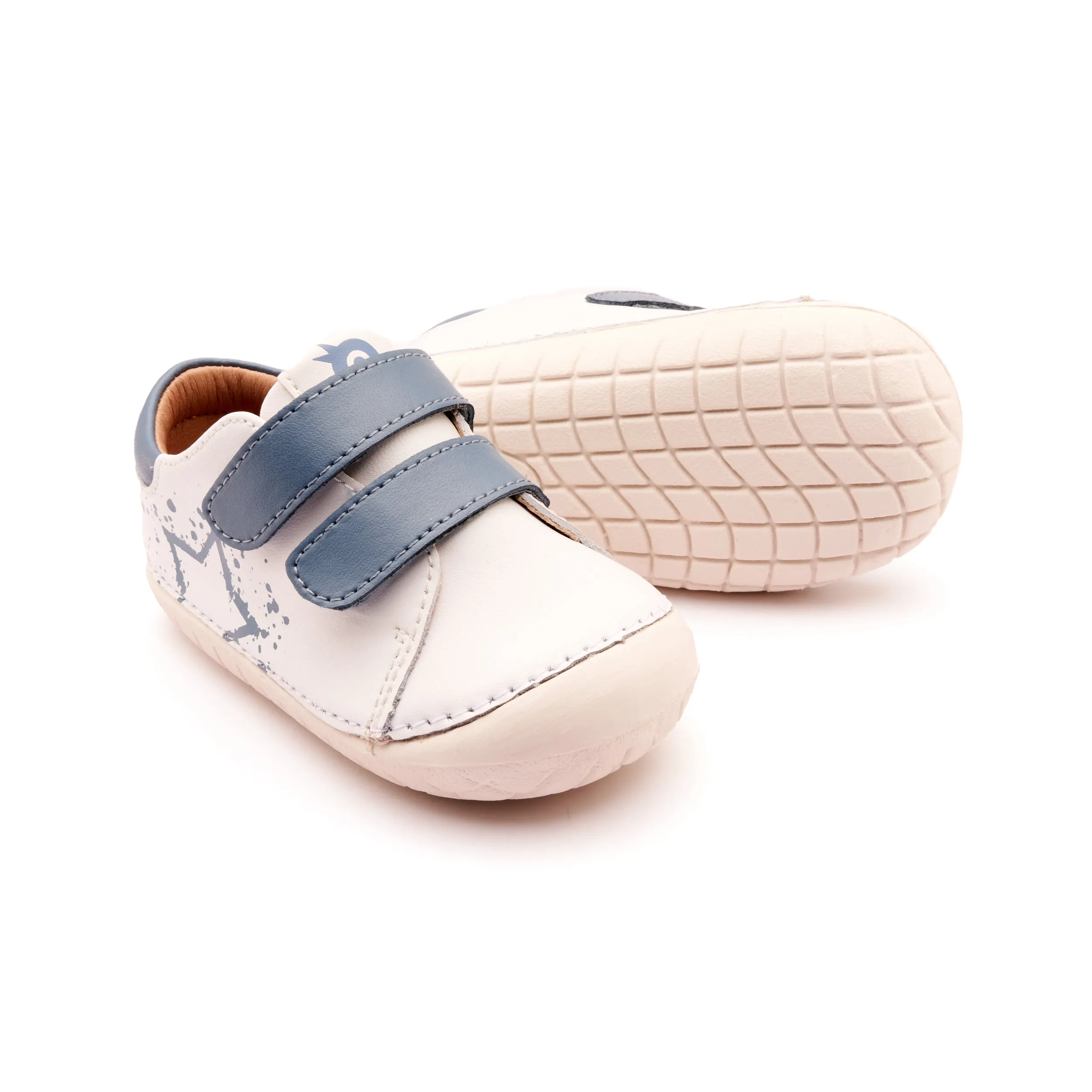 Old Soles Boy's and Girl's 4101 Pave Splash Casual Shoes - Snow / Indigo / White Sole comfy tech