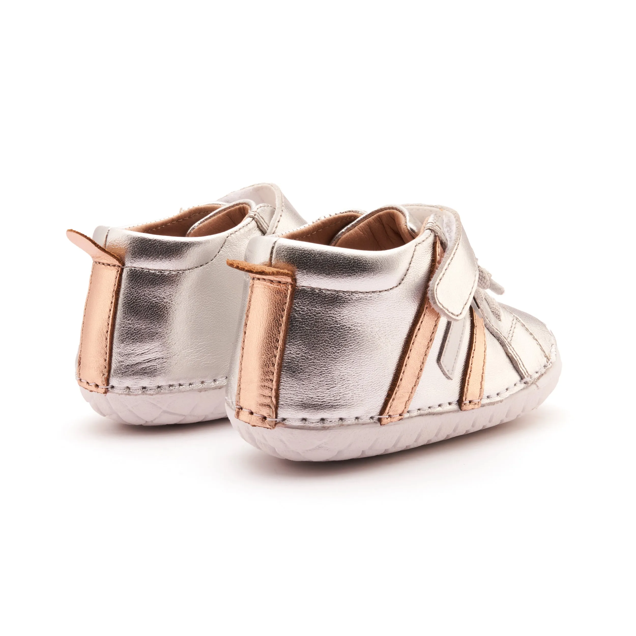 Old Soles Boy's and Girl's Away Pave Casual Shoes - Silver / Copper / Snow pace light