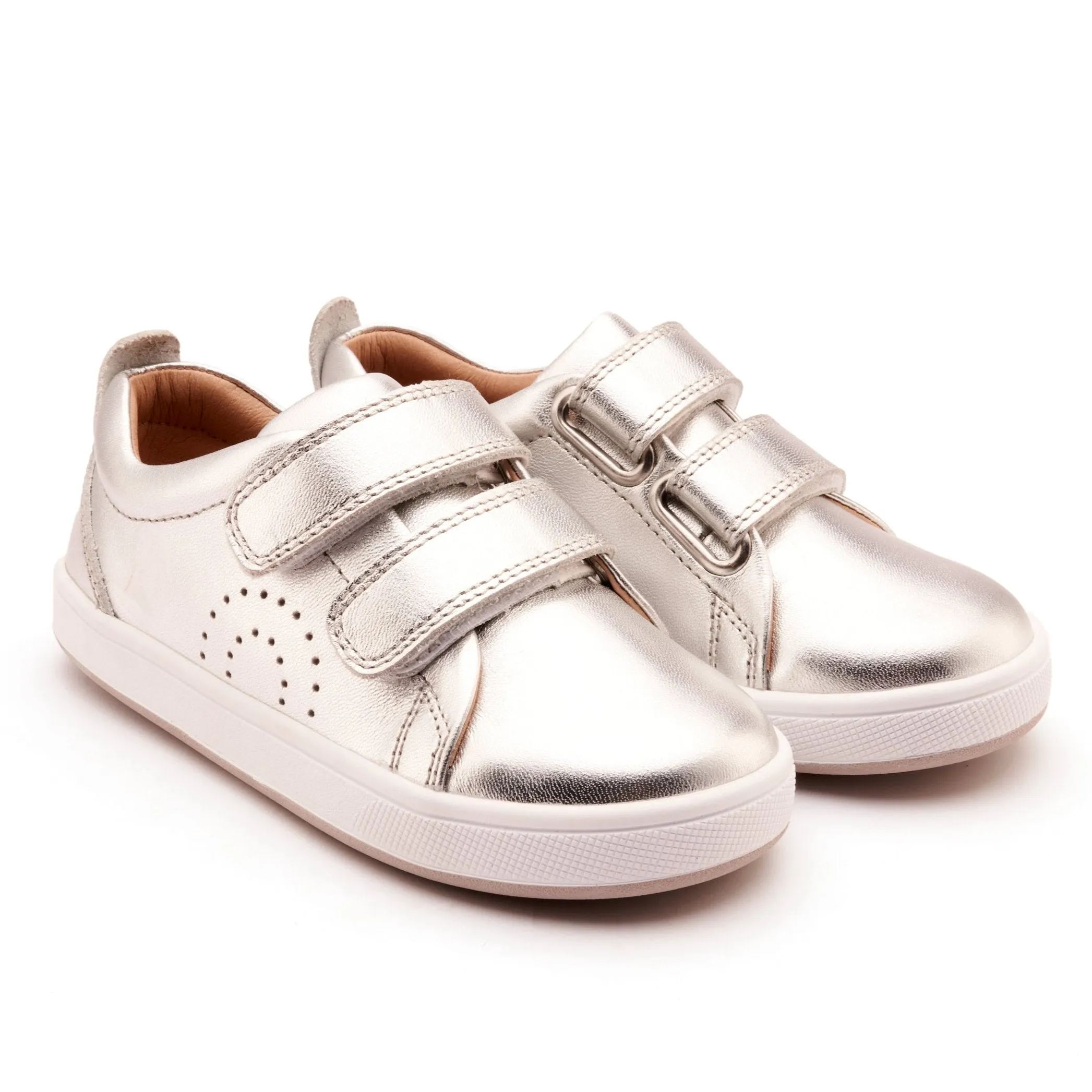 Old Soles Boy's and Girl's Big Tot Casual Shoes - Silver minimal edge