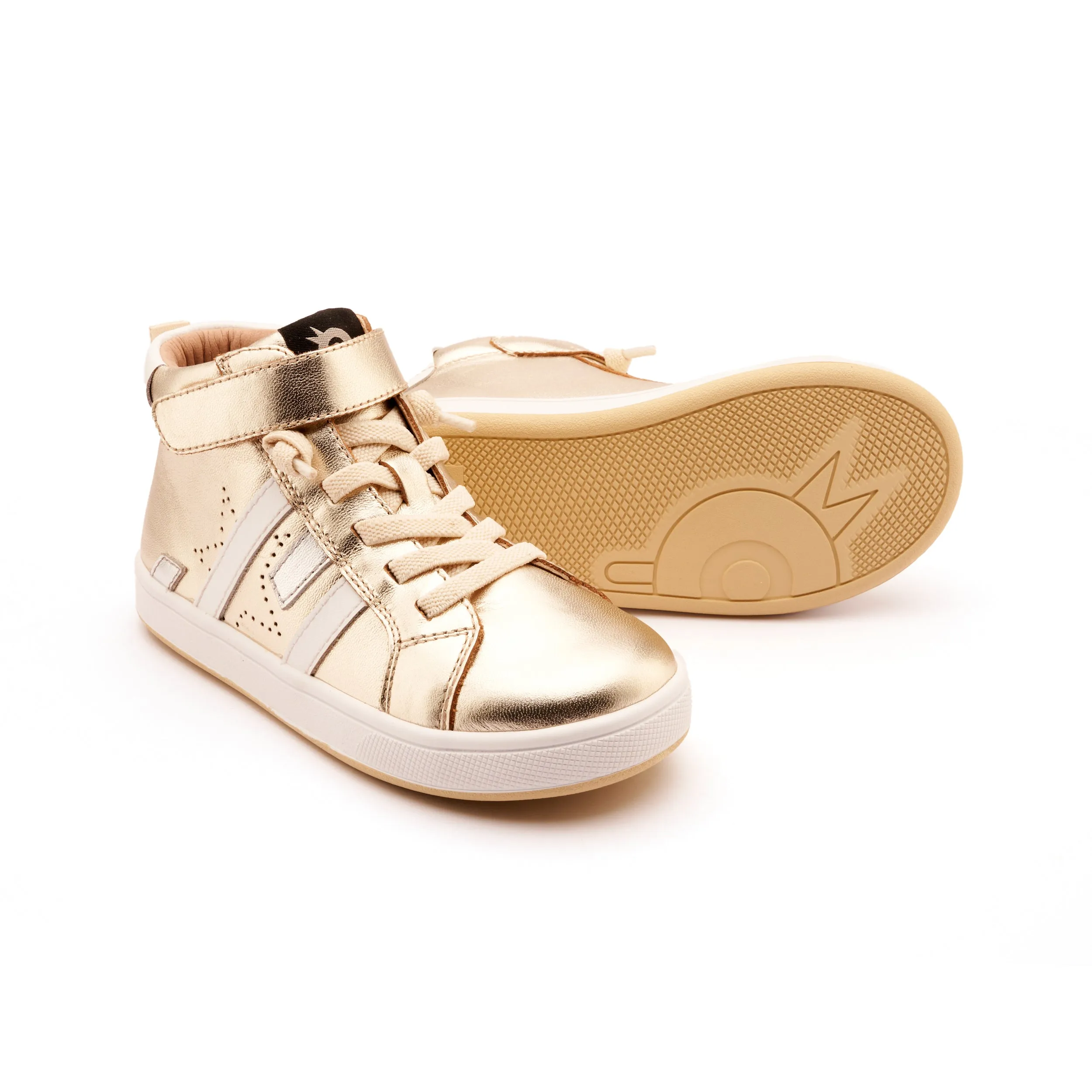 Old Soles Boy's and Girl's Challenger Casual Shoes - Gold / Snow / Silver no pressure
