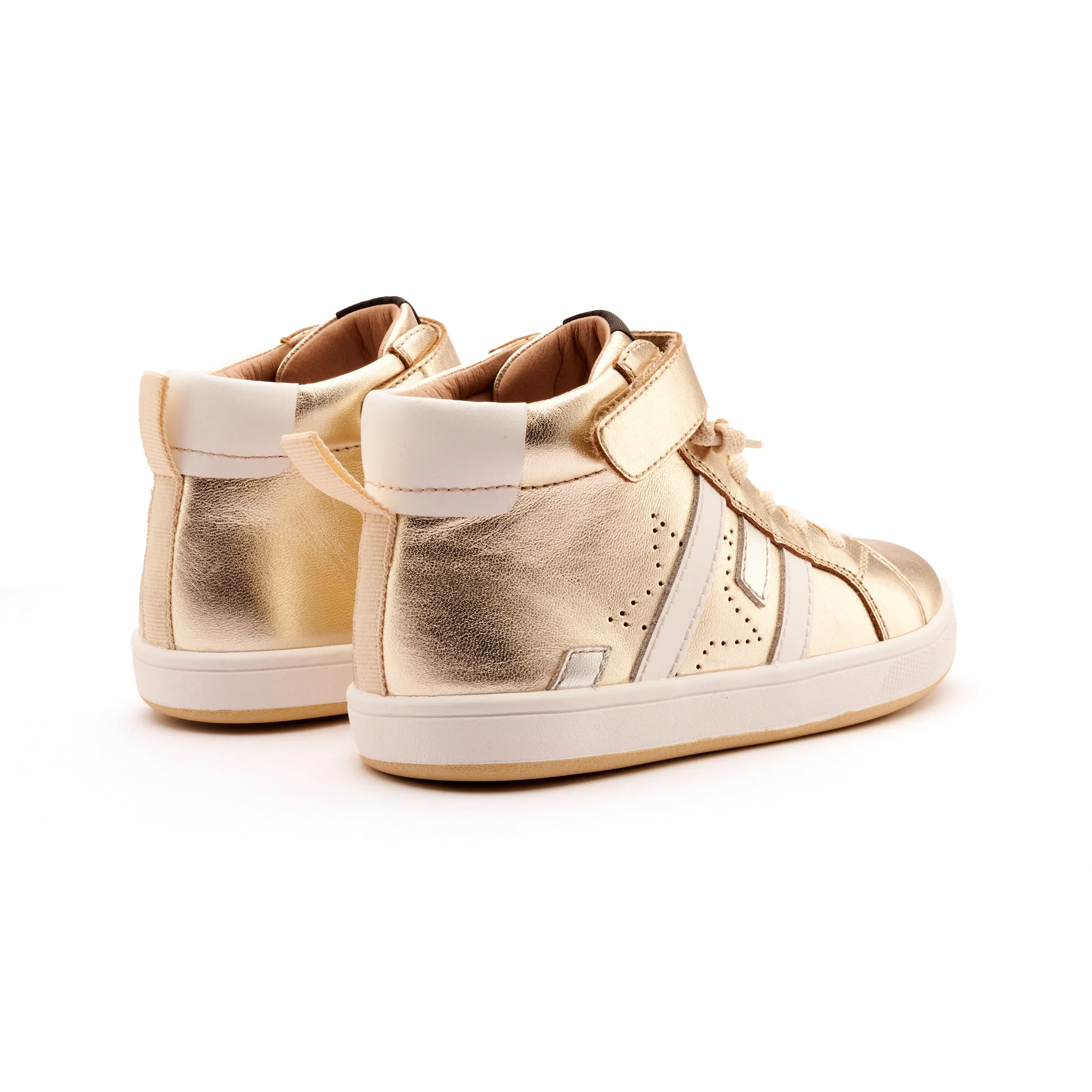 Old Soles Boy's and Girl's Challenger Casual Shoes - Gold / Snow / Silver low key