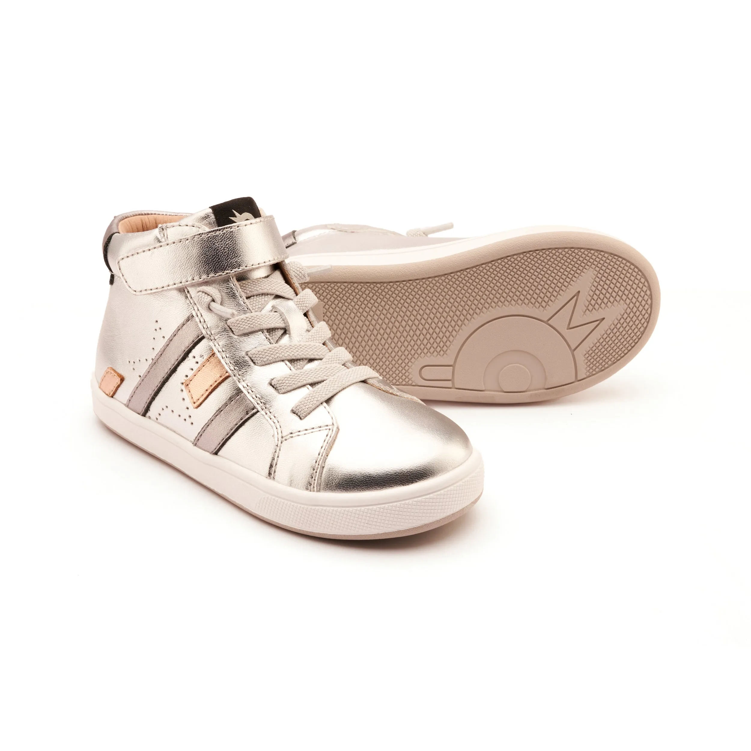 Old Soles Boy's and Girl's Challenger Casual Shoes - Silver / Rich Silver / Copper cloud feel