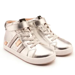 Old Soles Boy's and Girl's Challenger Casual Shoes - Silver / Rich Silver / Copper flexible base