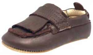 Old Soles Boy's and Girl's Distressed Brown Leather Bambini Domain Tassel Fringe Loafer Crib Walker Baby Shoe everyday essential