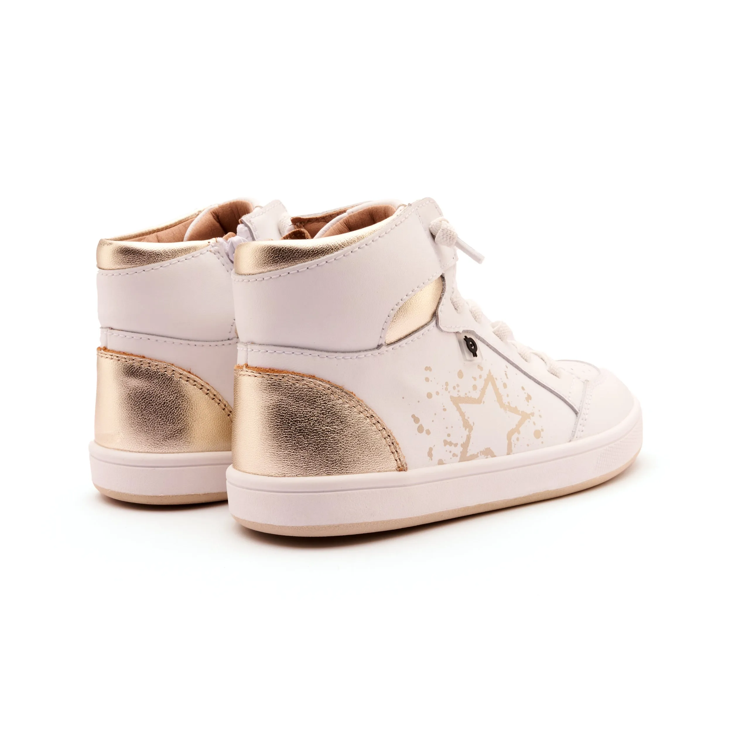 Old Soles Boy's and Girl's High Splash Casual Shoes - Snow / Gold / White Gold modern edge