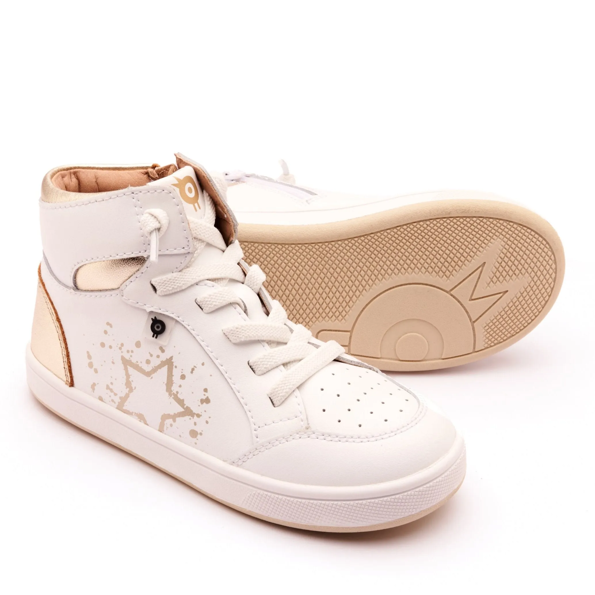 Old Soles Boy's and Girl's High Splash Casual Shoes - Snow / Gold / White Gold natural feel