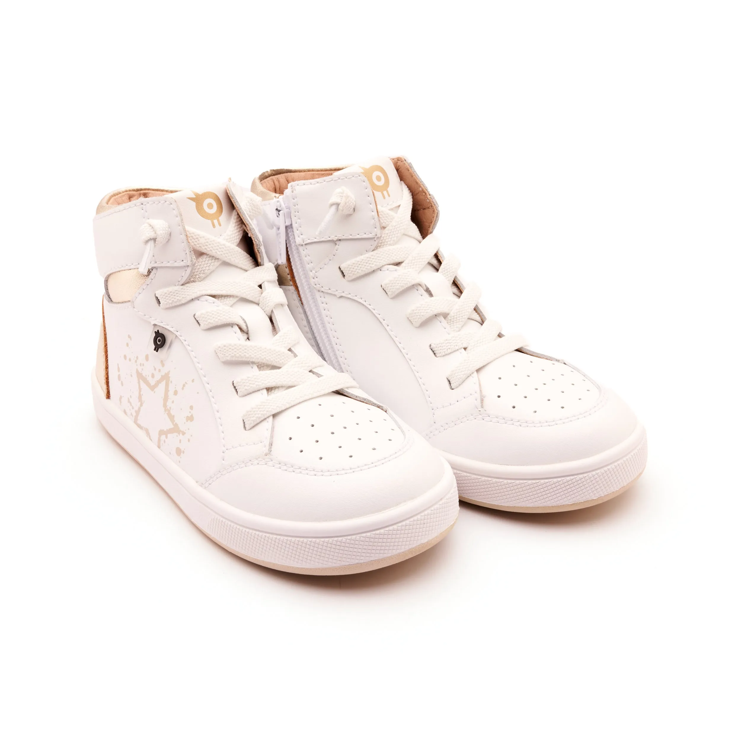 Old Soles Boy's and Girl's High Splash Casual Shoes - Snow / Gold / White Gold smart edge