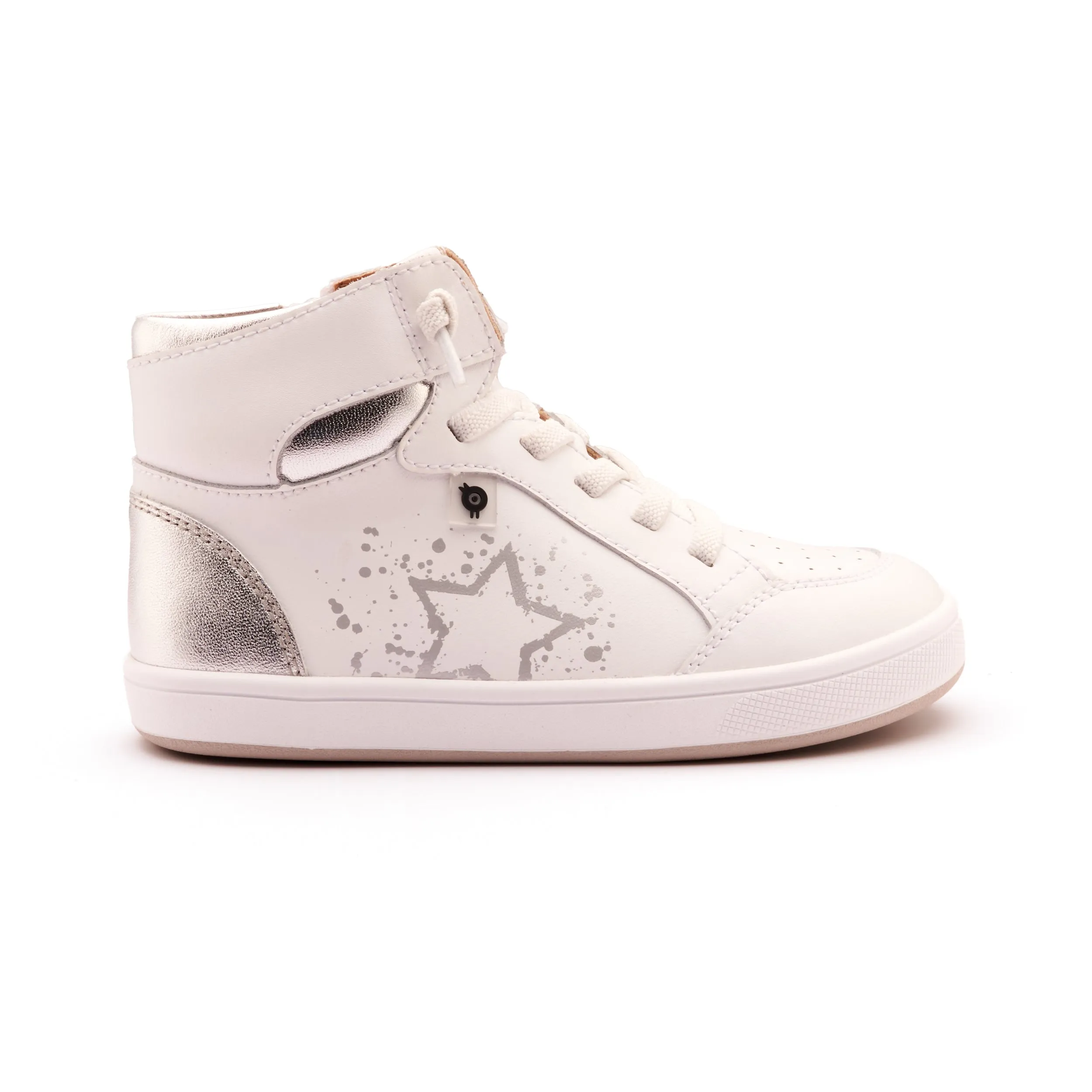 Old Soles Boy's and Girl's High Splash Casual Shoes - Snow / Silver / White Silver comfy street