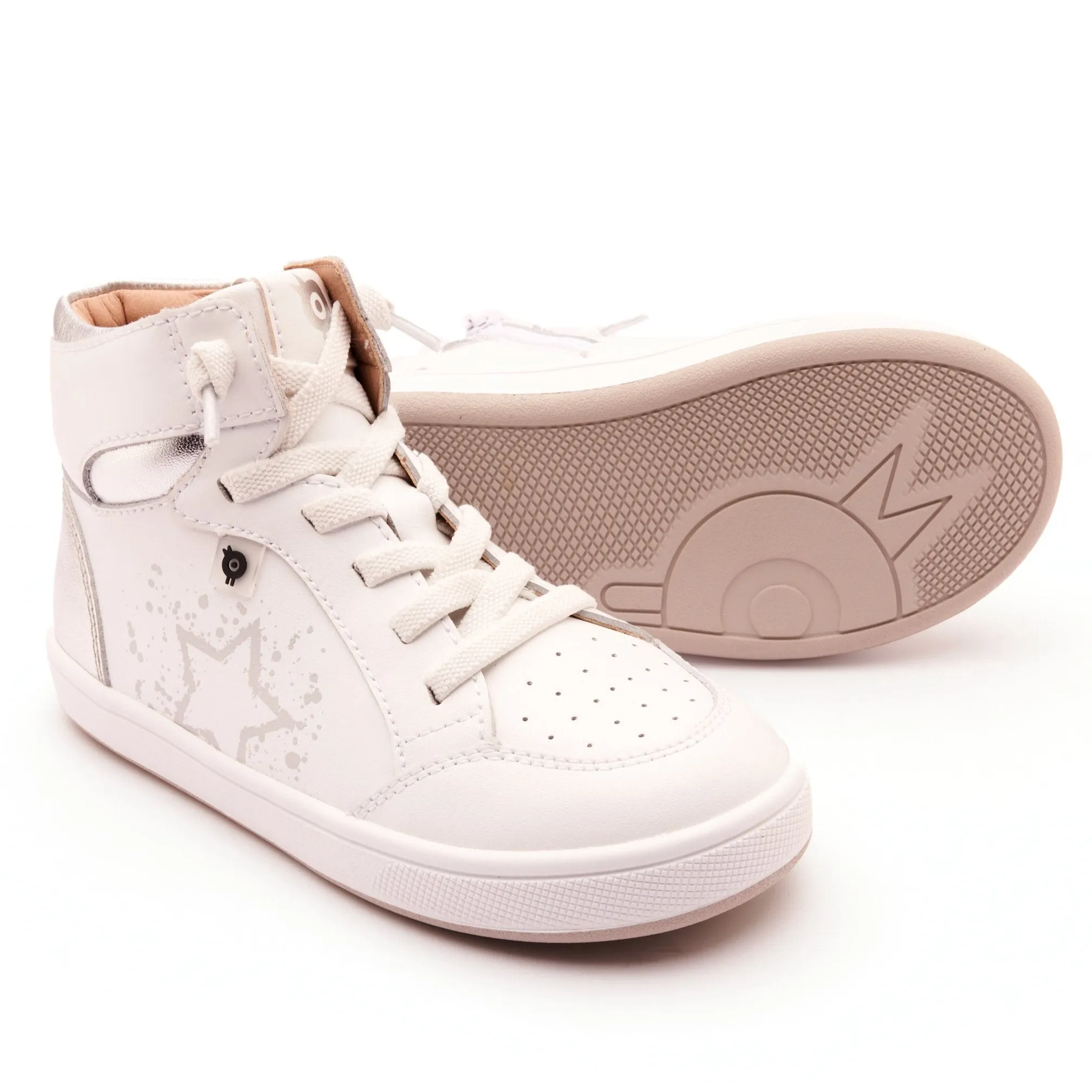 Old Soles Boy's and Girl's High Splash Casual Shoes - Snow / Silver / White Silver breezy move