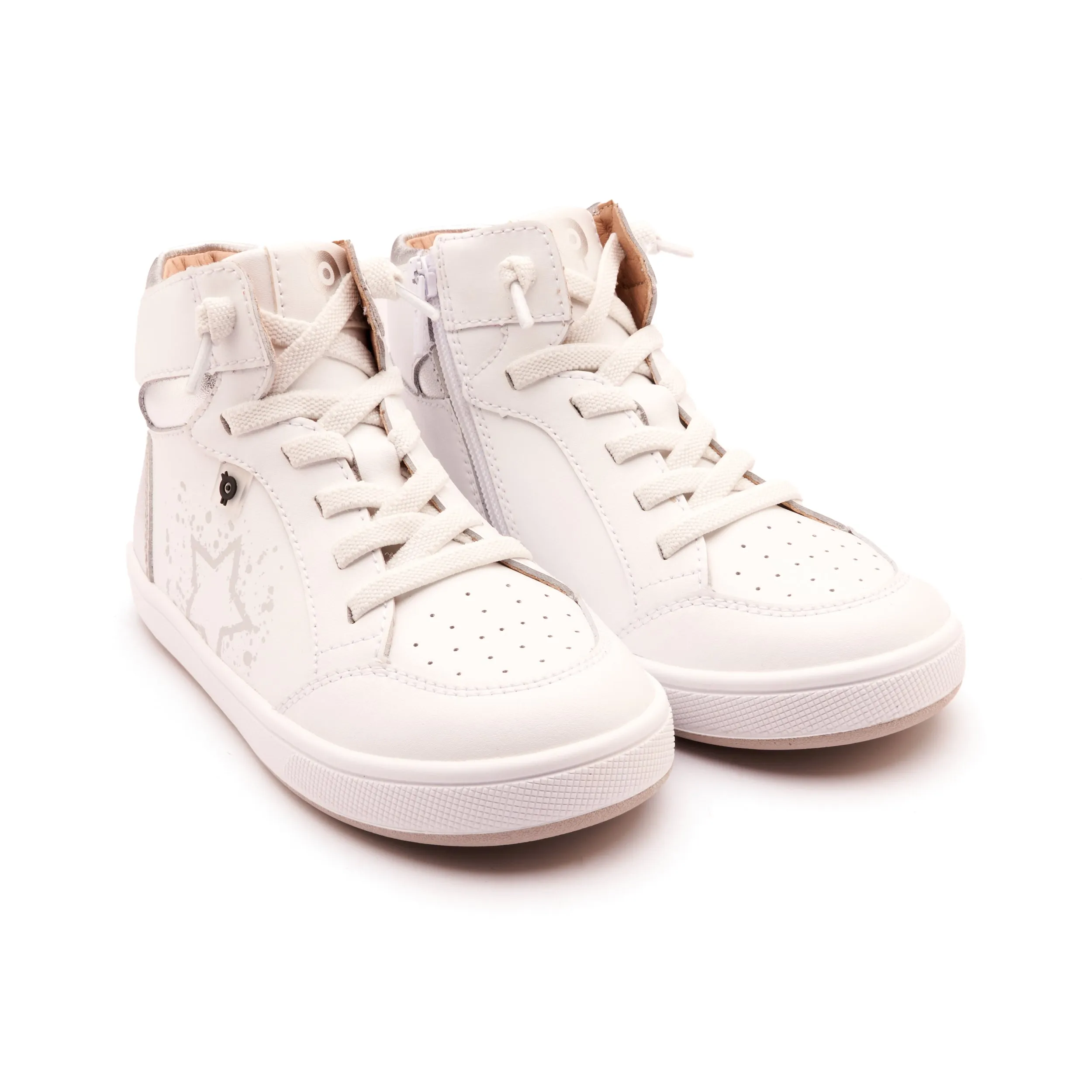 Old Soles Boy's and Girl's High Splash Casual Shoes - Snow / Silver / White Silver meet friend