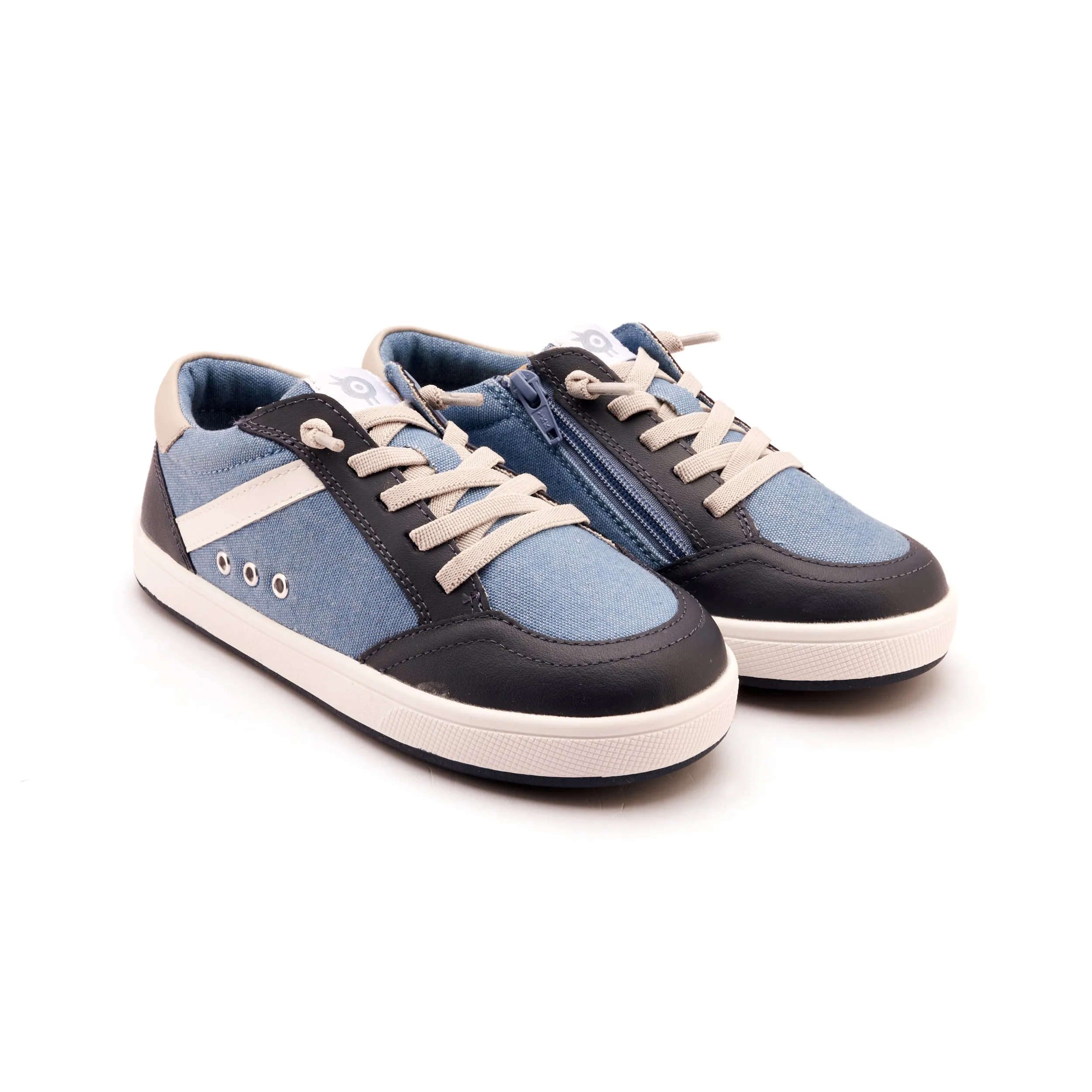 Old Soles Boy's and GIrl's Jet Casual Shoes - Light Denim Canvas / Navy / Snow relax fit
