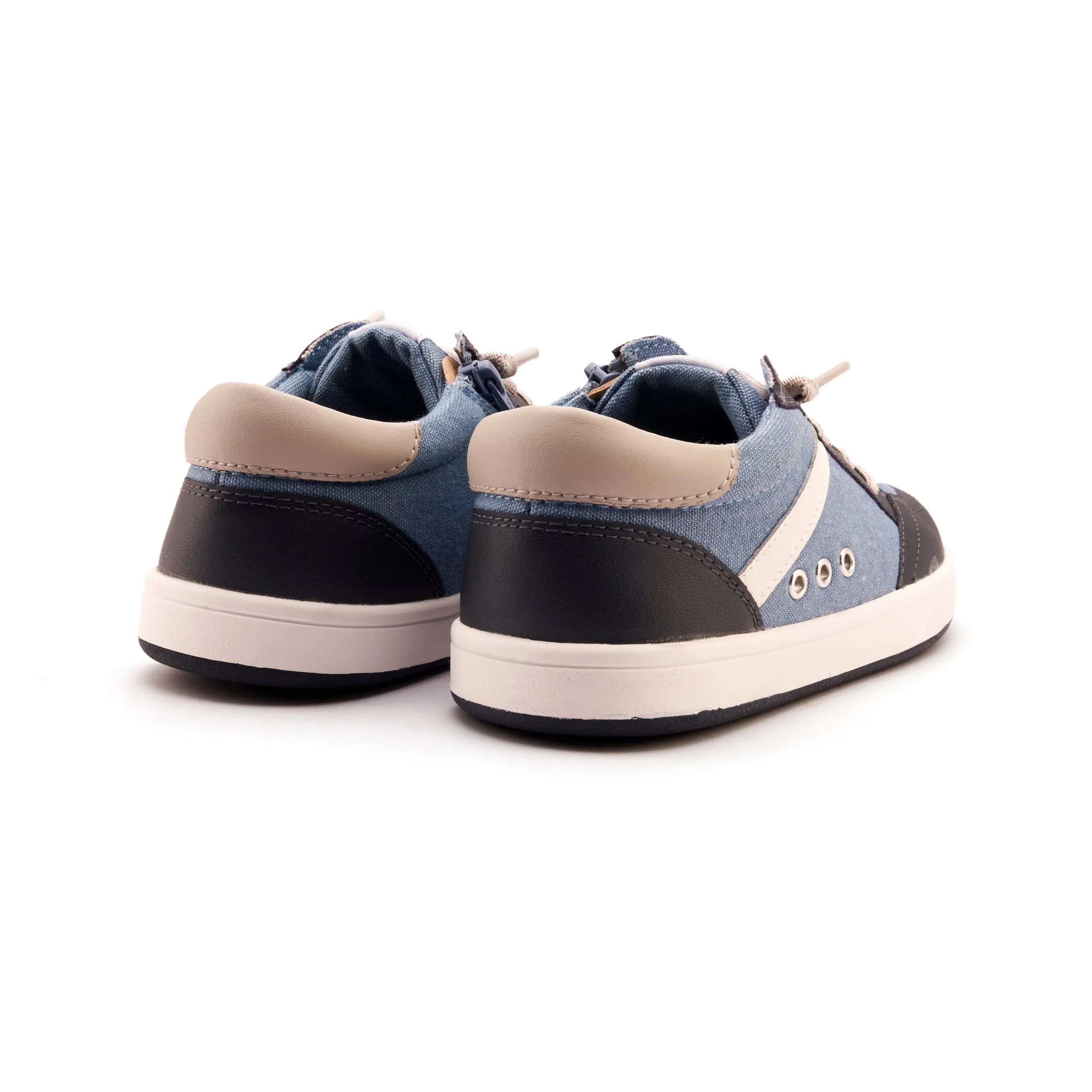 Old Soles Boy's and GIrl's Jet Casual Shoes - Light Denim Canvas / Navy / Snow daily rush