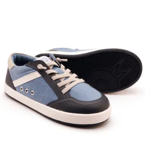 Old Soles Boy's and GIrl's Jet Casual Shoes - Light Denim Canvas / Navy / Snow basic edge