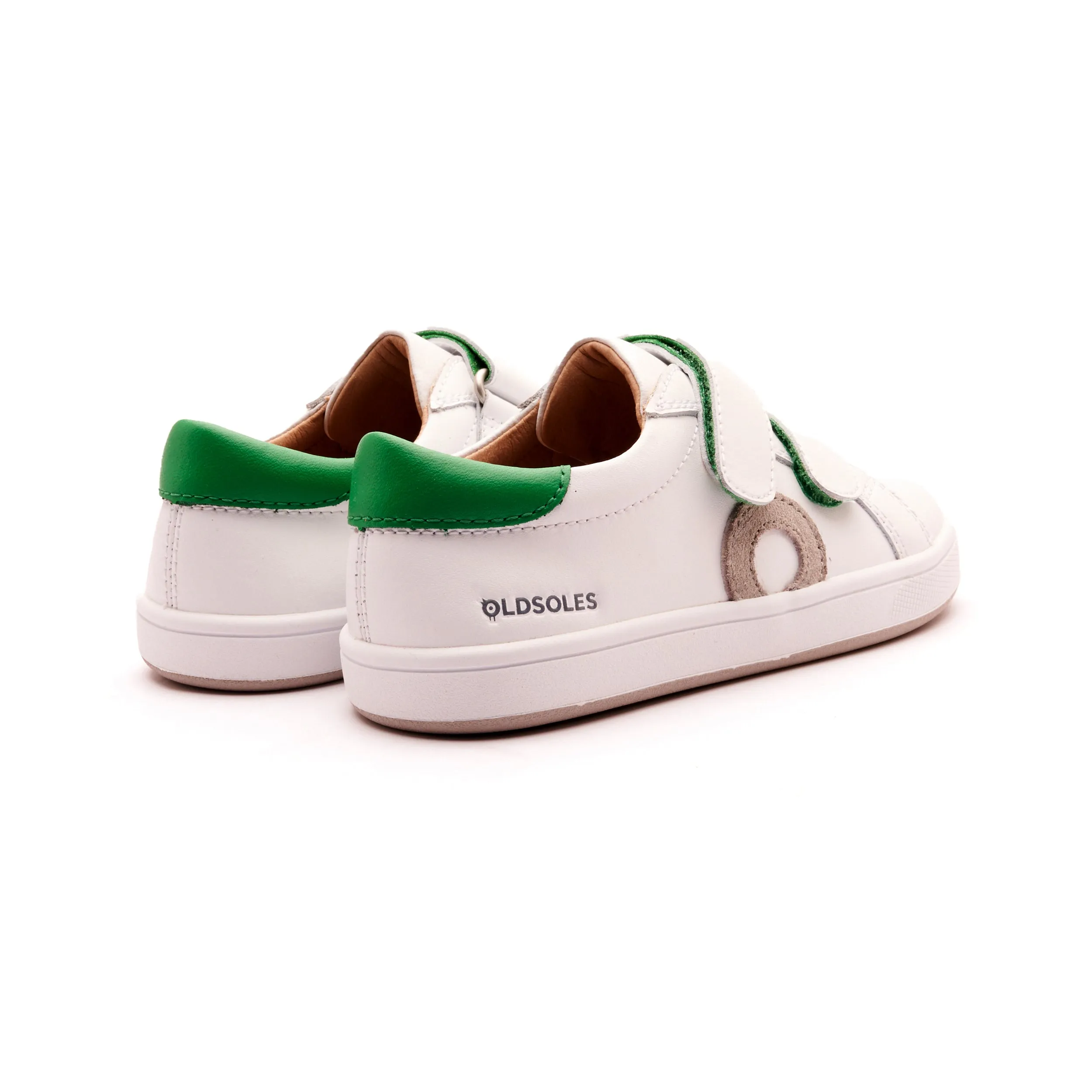 Old Soles Boy's and Girl's Kix Casual Shoes - Snow / Neon Green / Gris / White no lace