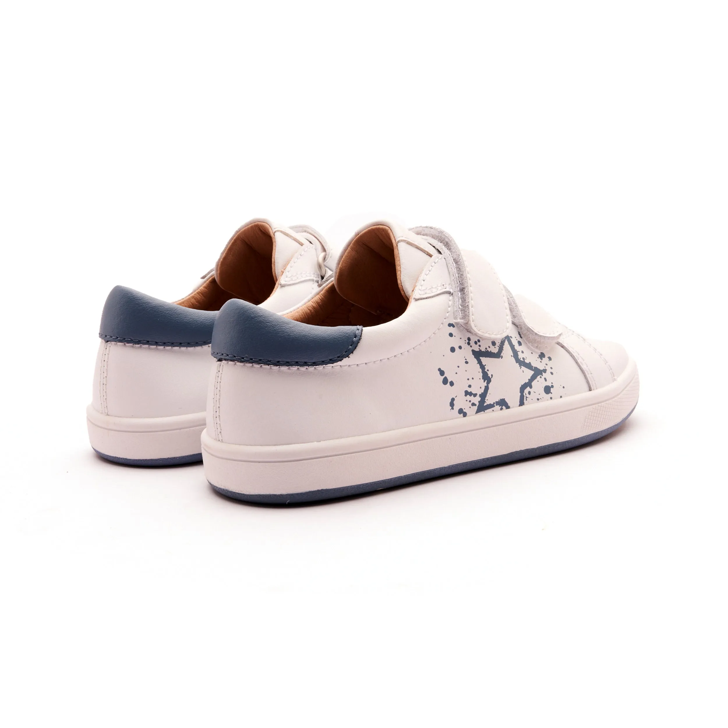 Old Soles Boy's and Girl's Low Splash Casual Shoes - Snow / Indigo / White Indigo mood wear