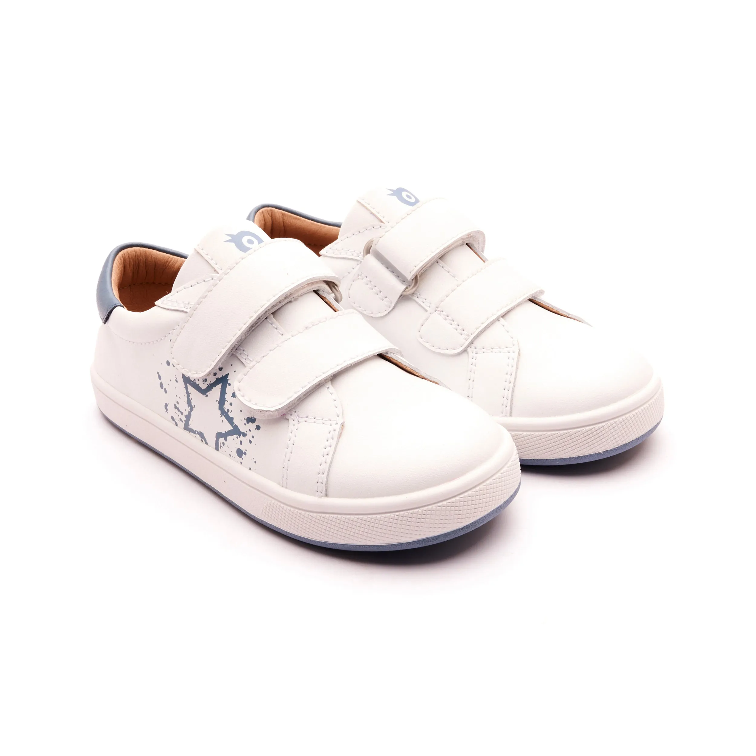 Old Soles Boy's and Girl's Low Splash Casual Shoes - Snow / Indigo / White Indigo style mode