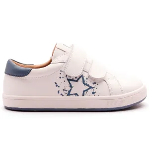 Old Soles Boy's and Girl's Low Splash Casual Shoes - Snow / Indigo / White Indigo cloud feel