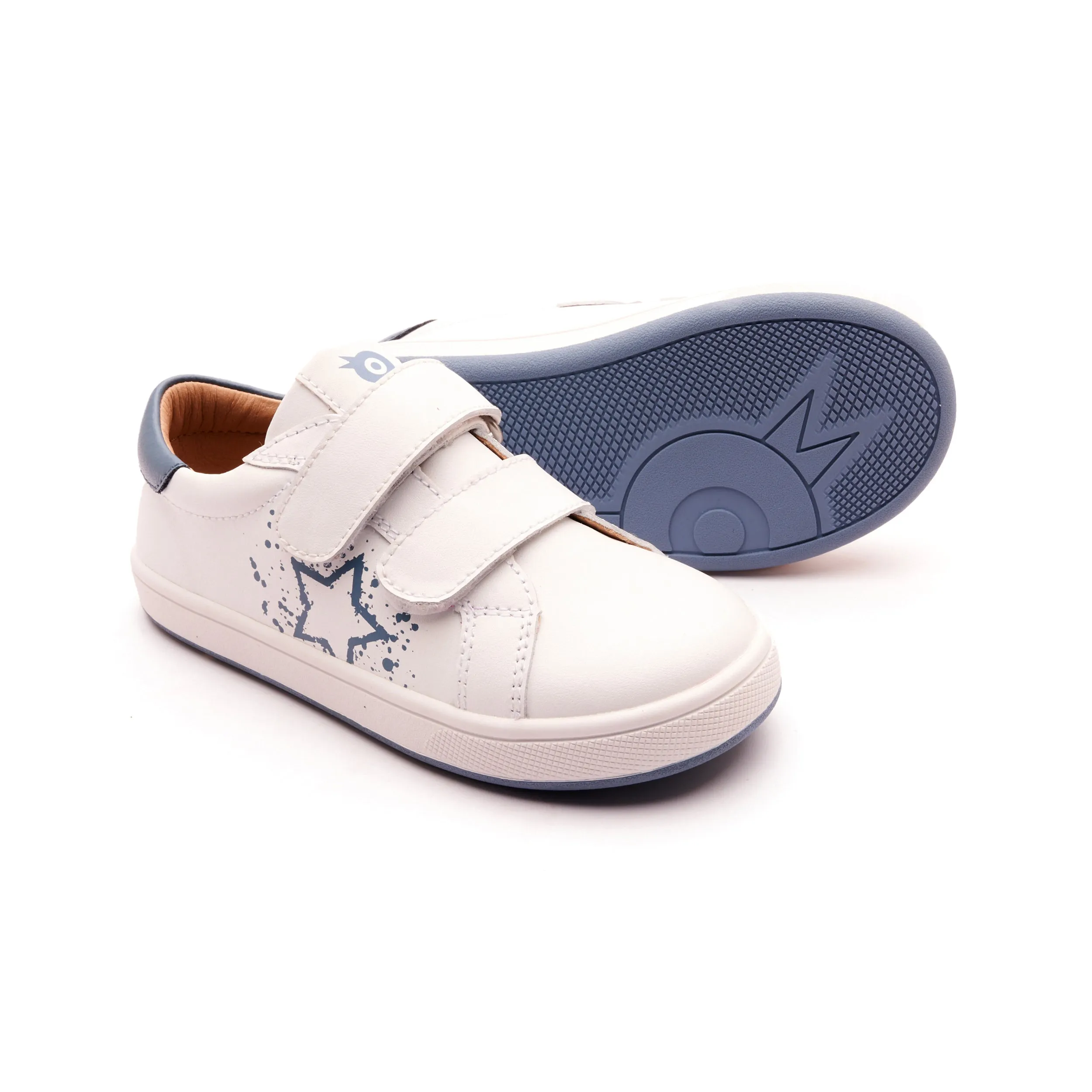 Old Soles Boy's and Girl's Low Splash Casual Shoes - Snow / Indigo / White Indigo soft motion