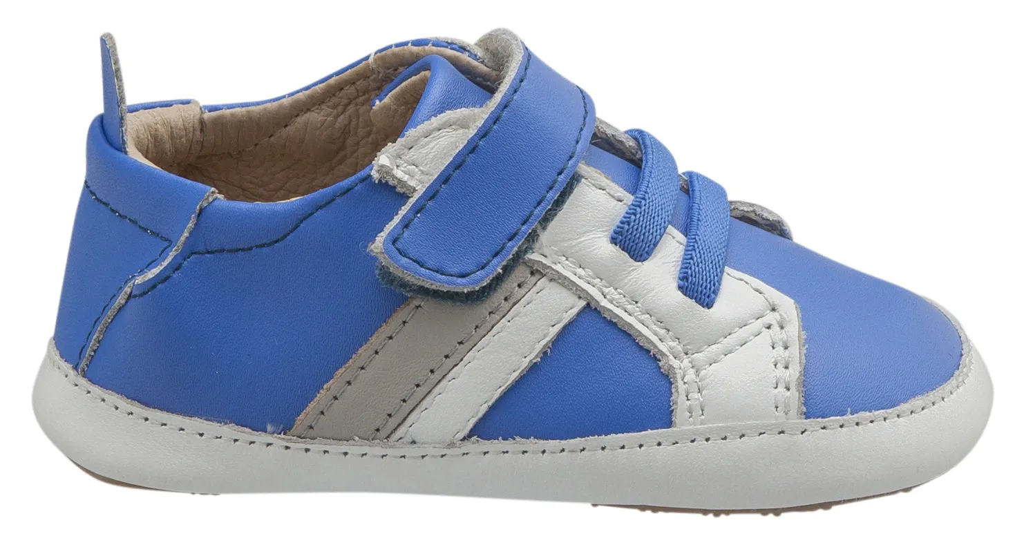 Old Soles Boy's and Girl's Mini Jogger, Neon Blue / Snow / Gris go outside