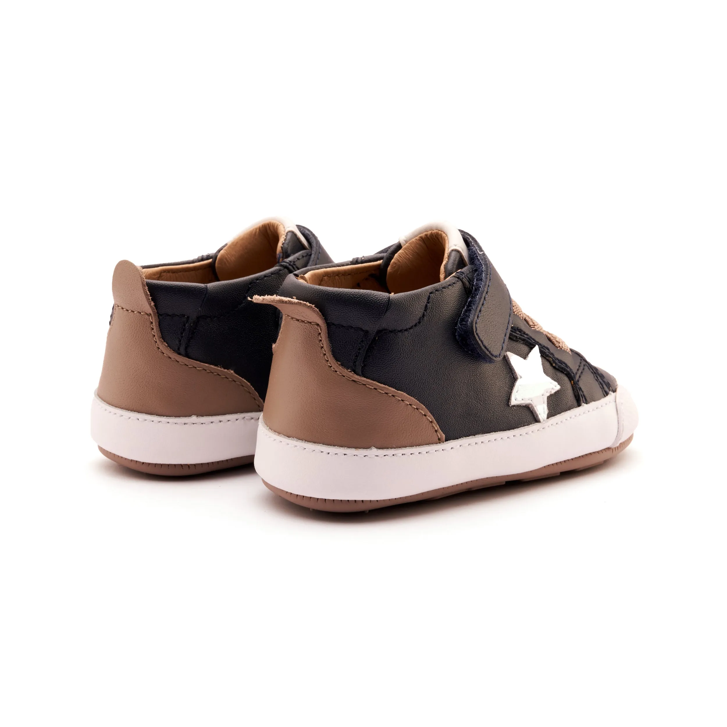 Old Soles Boy's and Girl's Platinum Bub Casual Shoes - Navy / Taupe / Snow night out