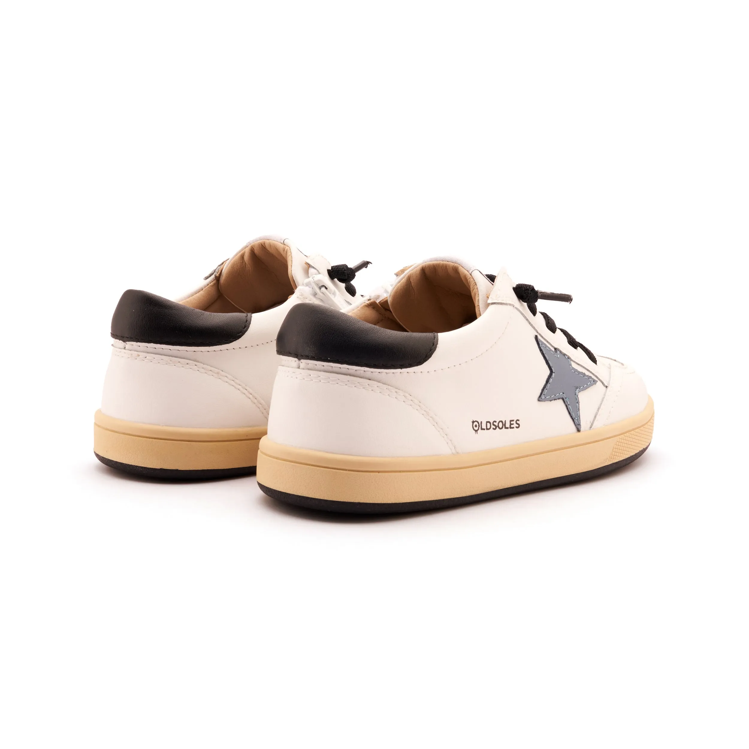 Old Soles Boy's and Girl's Platinum Runner Casual Shoes - Snow / Indigo / Black smart path