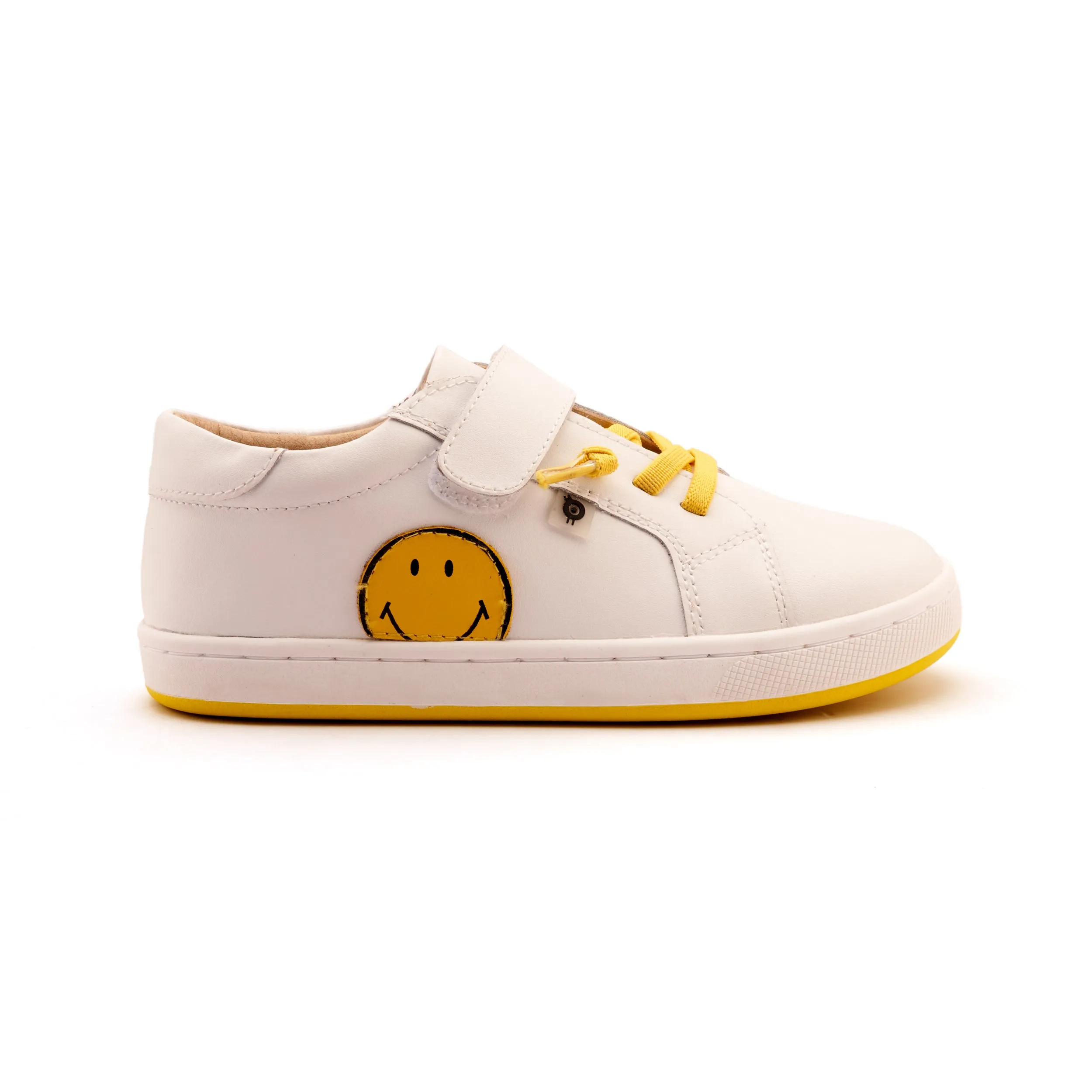 Old Soles Boy's and Girl's Smiles Casual Shoes - Snow / Fluro Yellow fit ease