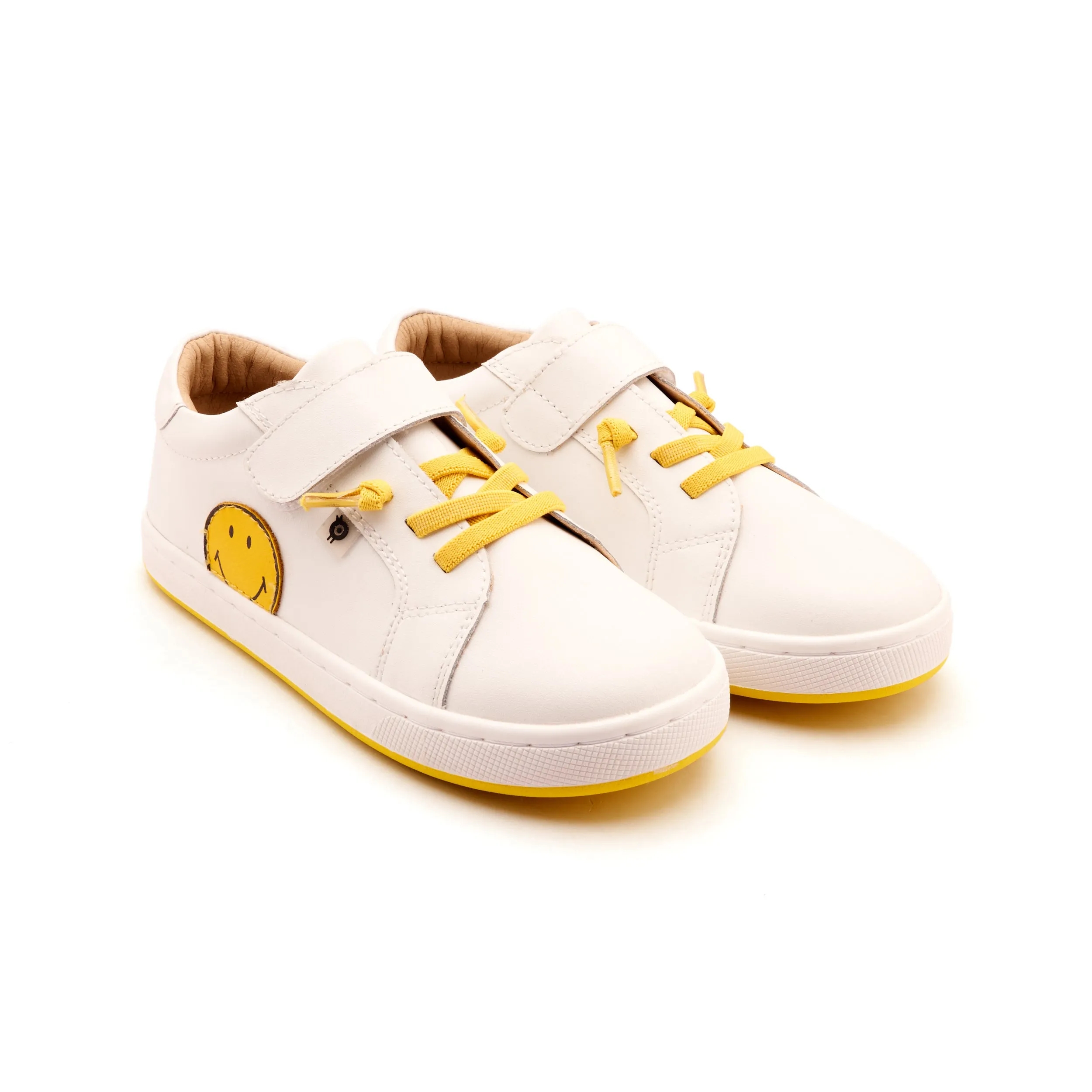 Old Soles Boy's and Girl's Smiles Casual Shoes - Snow / Fluro Yellow social mode