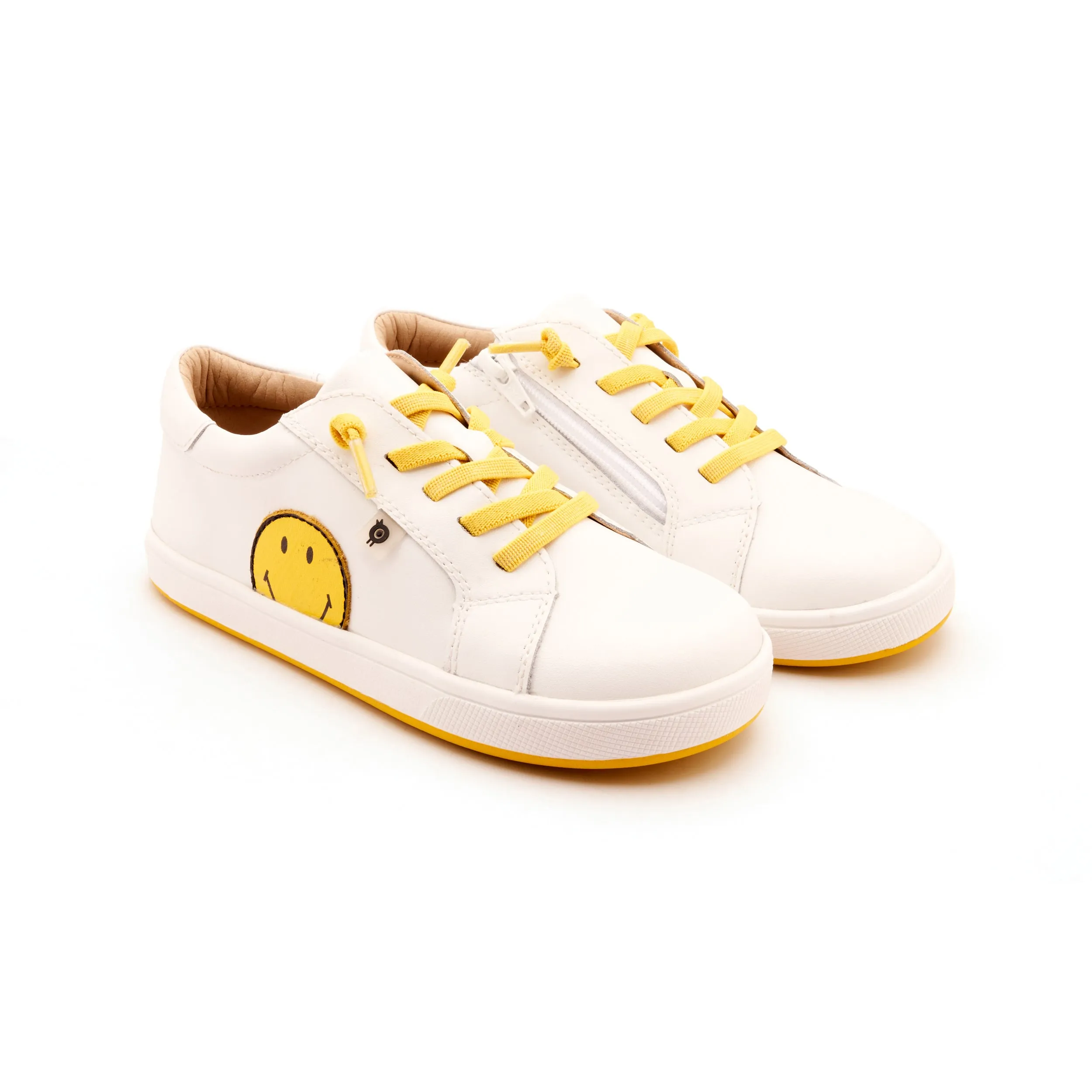Old Soles Boy's and Girl's Smiley Jumpa Casual Shoes - Snow / Yellow airport ease