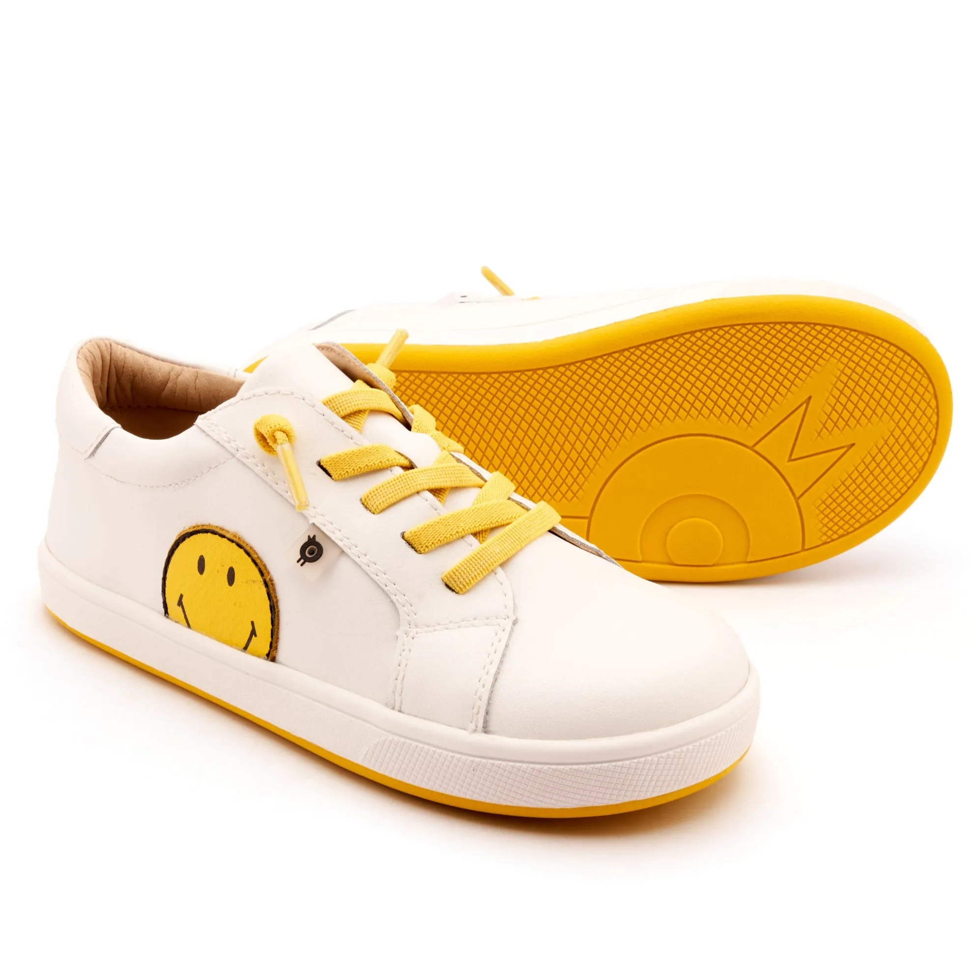 Old Soles Boy's and Girl's Smiley Jumpa Casual Shoes - Snow / Yellow easy vibe