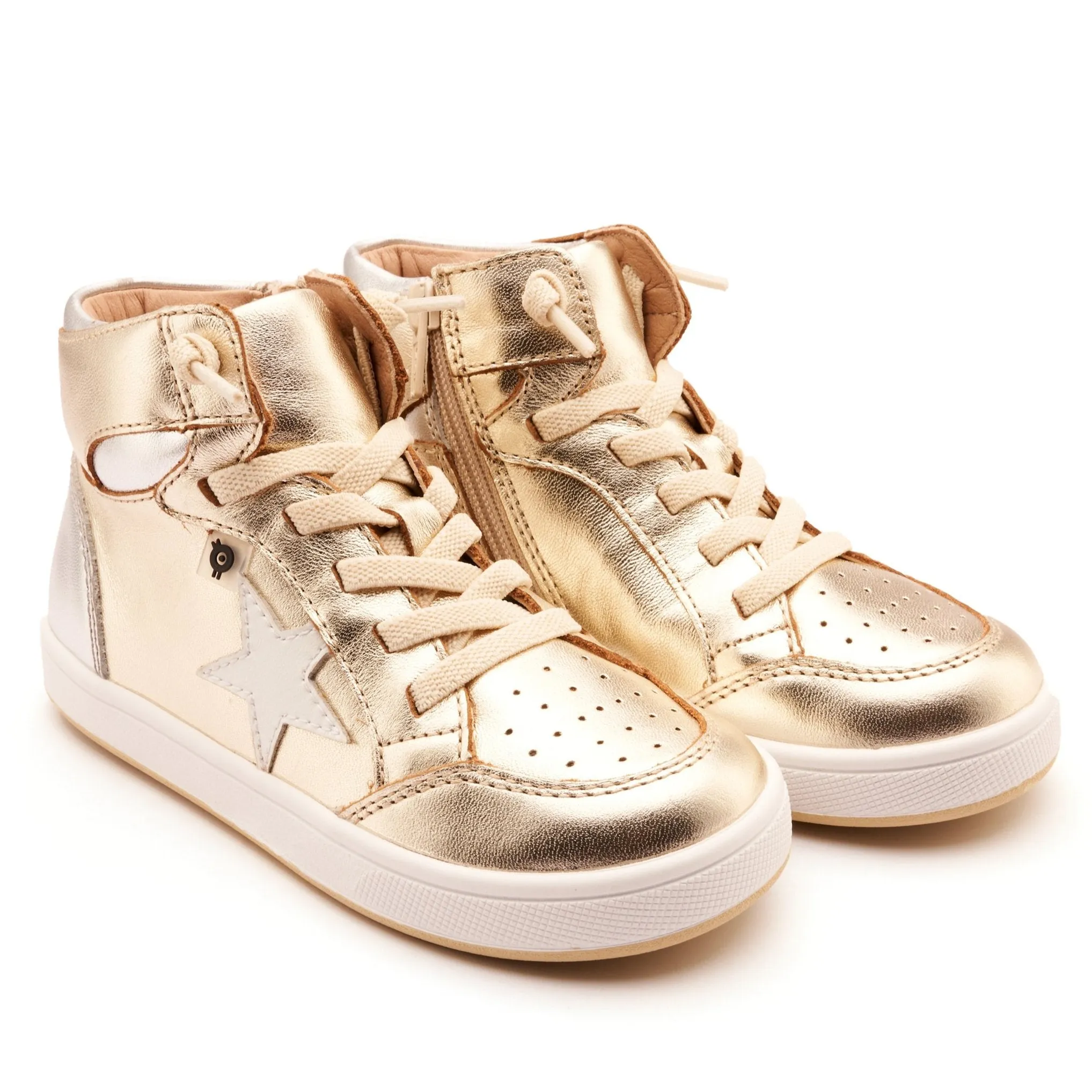 Old Soles Boy's and Girl's Starling Casual Shoes - Gold / Silver / Nacardo Blanco pro vibe