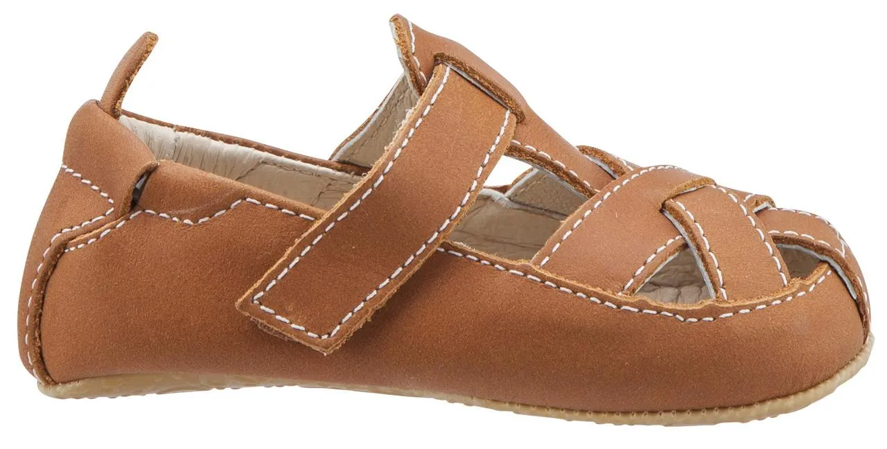 Old Soles Boy's and Girl's Thread Shoe Fisherman Leather Sandals, Tan Calm Mind