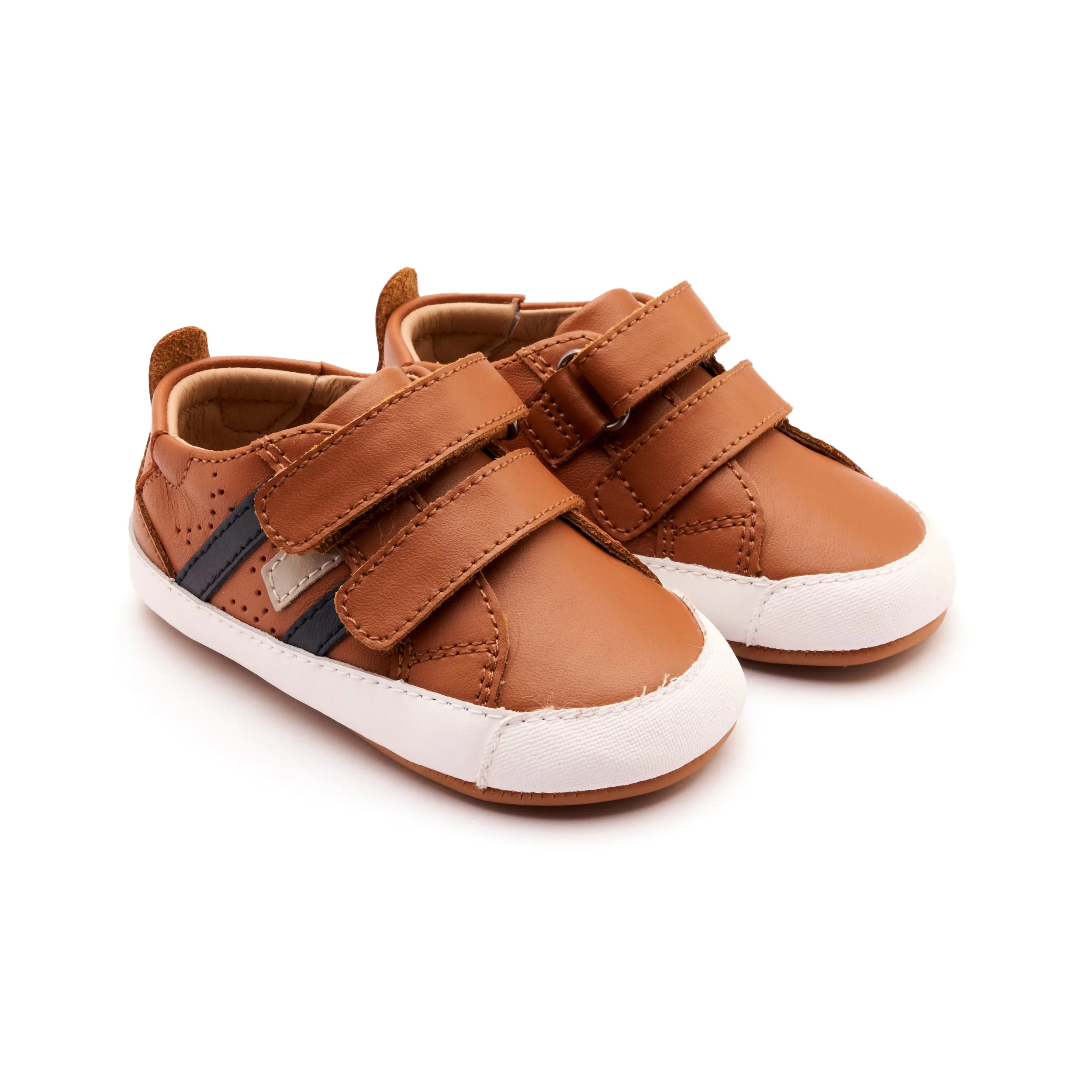 Old Soles Boy's Baby Bounce Casual Shoes - Tan / Navy / Gris vibe relax