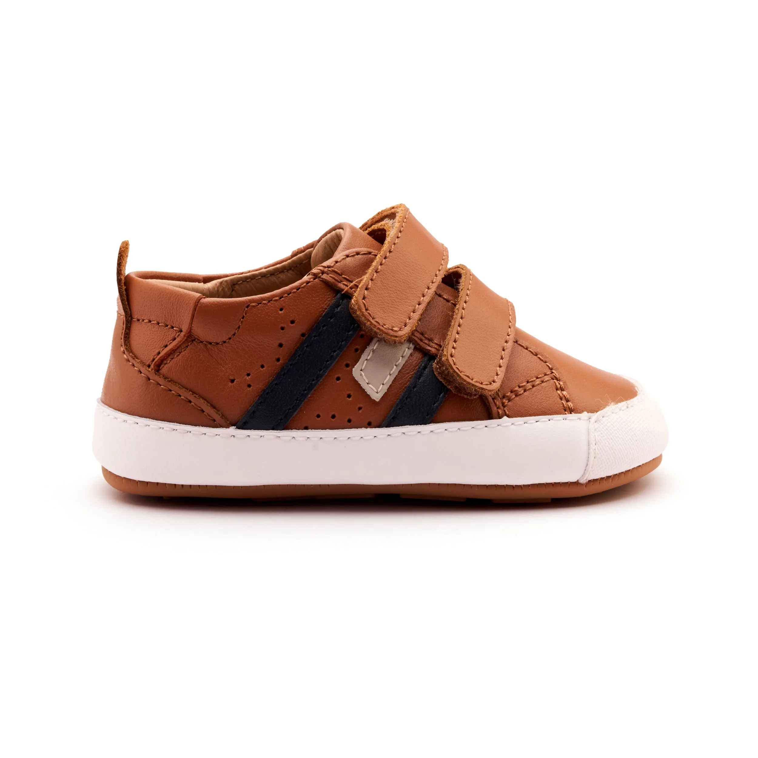 Old Soles Boy's Baby Bounce Casual Shoes - Tan / Navy / Gris chill edge