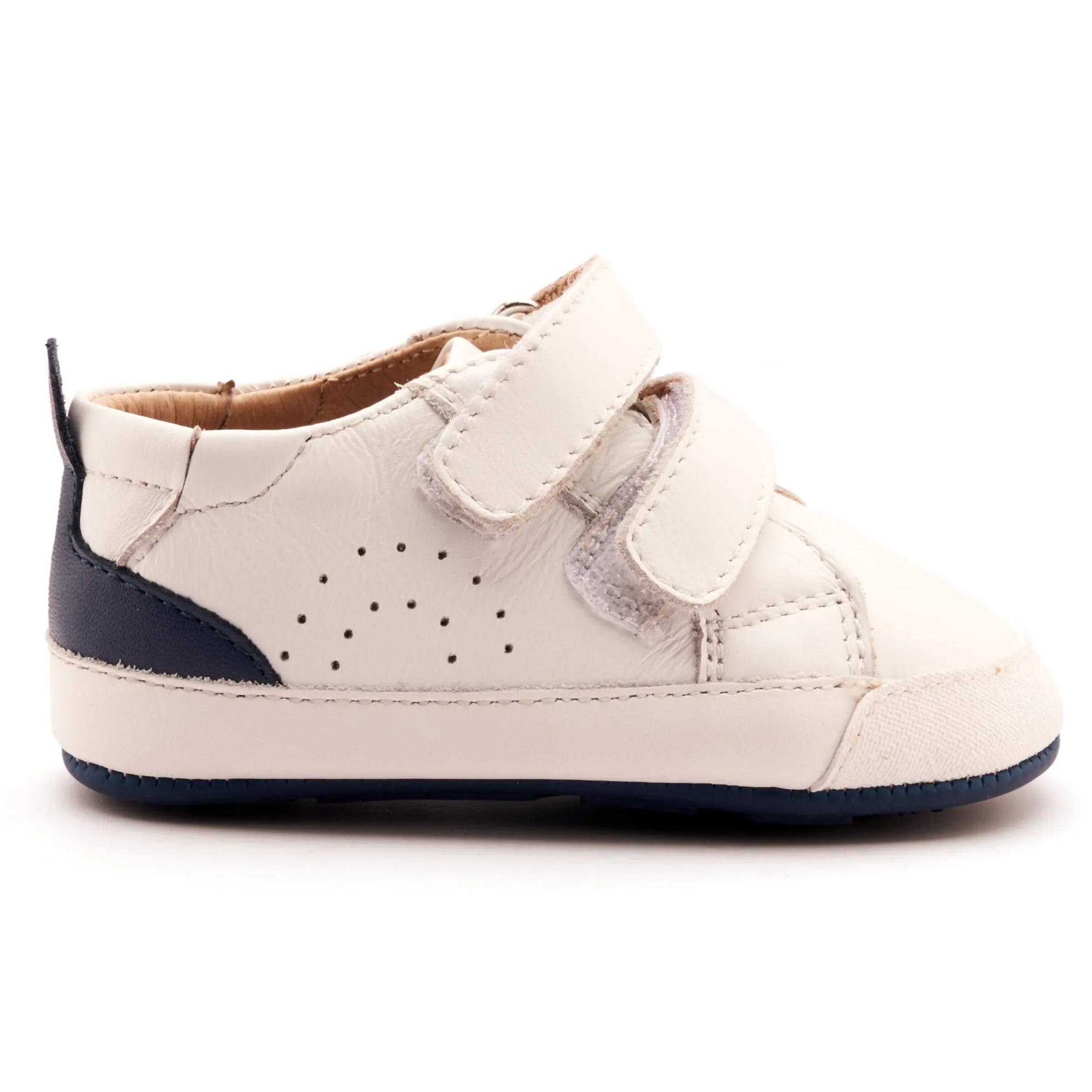 Old Soles Boy's Baby Tot Casual Shoes - Snow / Denim comfy edge