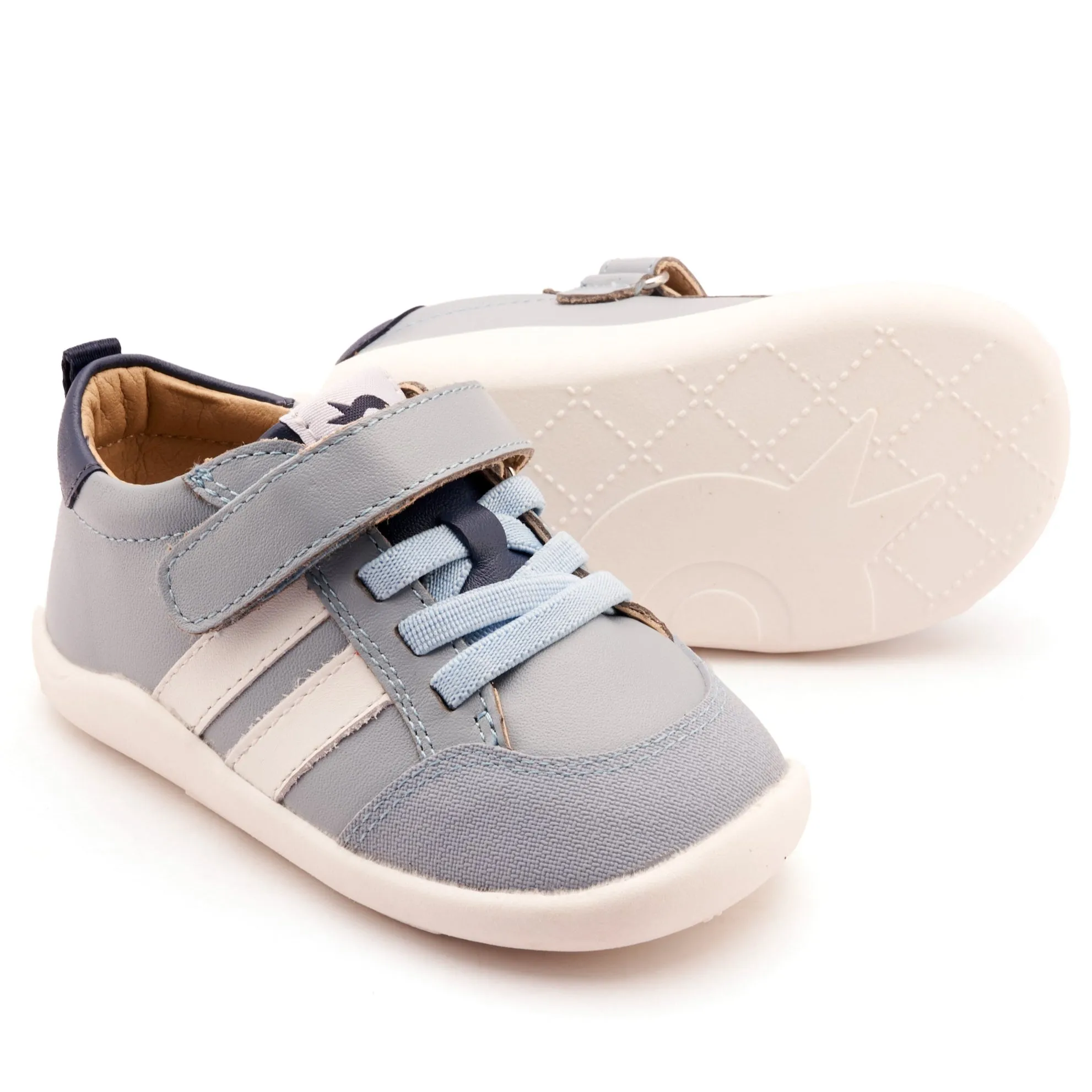 Old Soles Boy's Bowler Ground Casual Shoes - Dusty Blue / Snow / Denim low pace