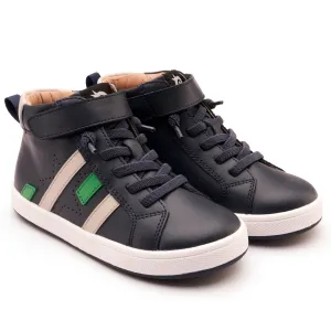 Old Soles Boy's Challenger Casual Shoes - Navy / Gris / Neon Green clean vibe