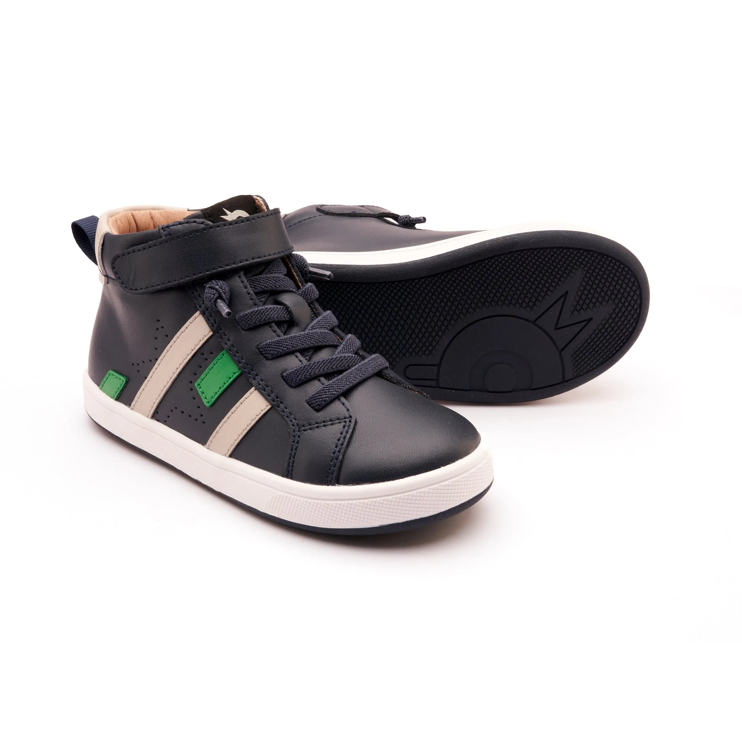 Old Soles Boy's Challenger Casual Shoes - Navy / Gris / Neon Green natural feel