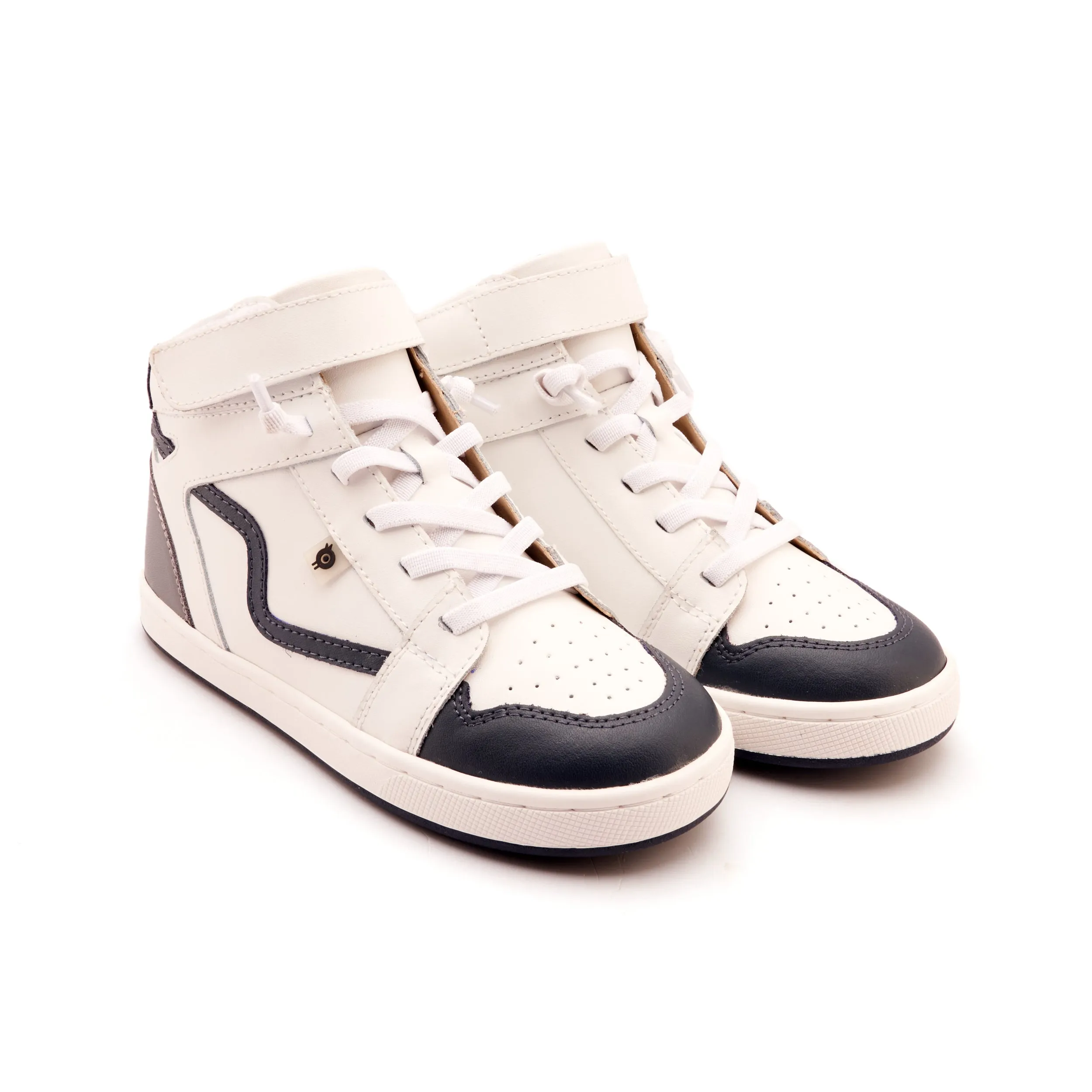 Old Soles Boy's Field Jump Casual Shoes - Snow / Shadow / Navy on train
