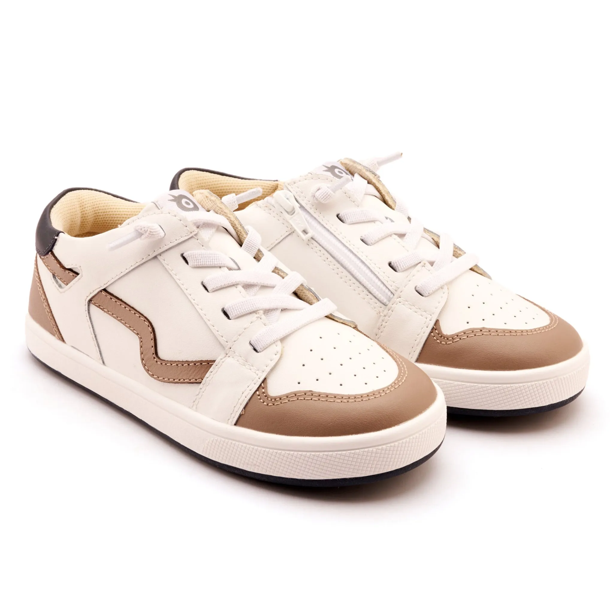 Old Soles Boy's Field Runner Casual Shoes - Snow / Taupe / Navy laid back