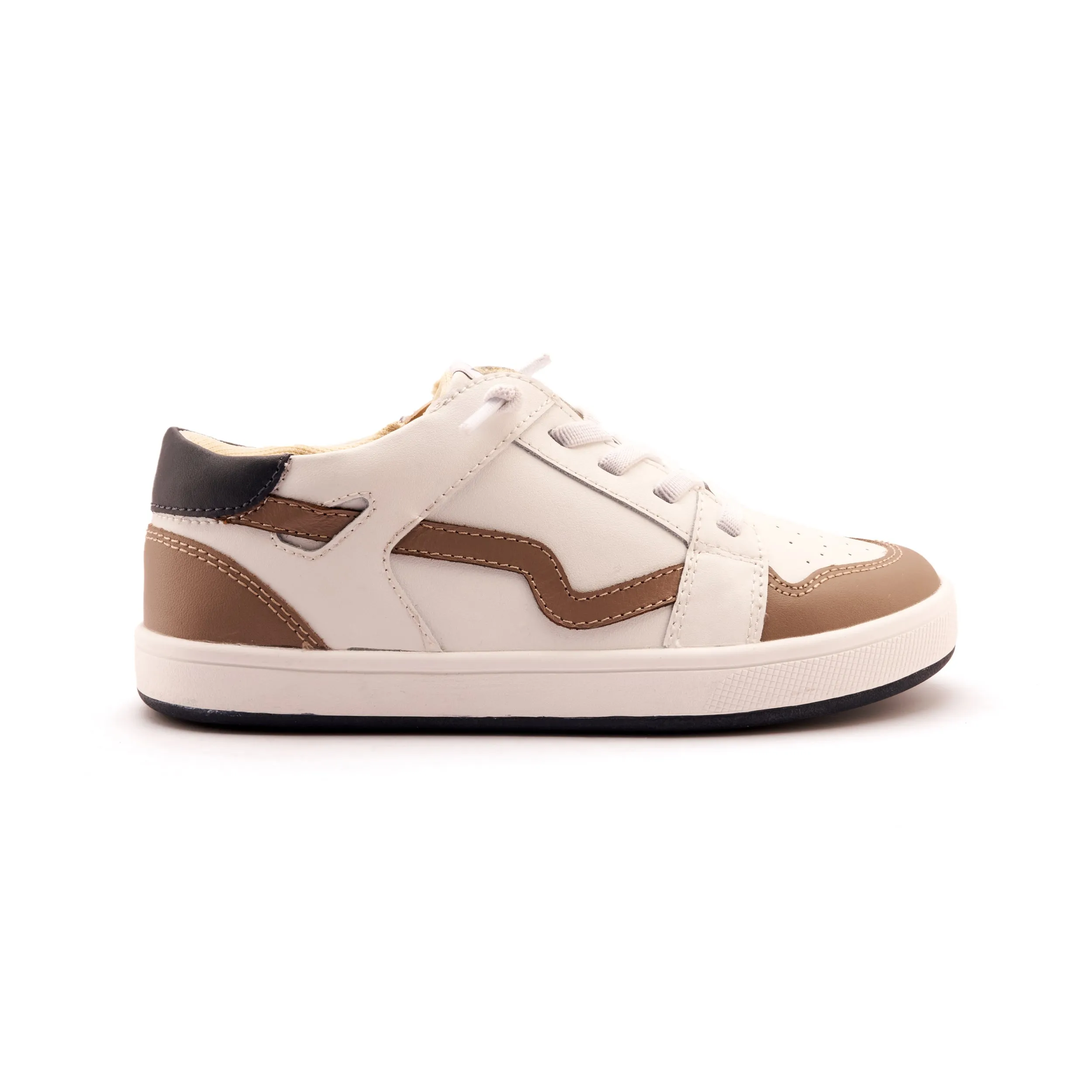 Old Soles Boy's Field Runner Casual Shoes - Snow / Taupe / Navy light mind