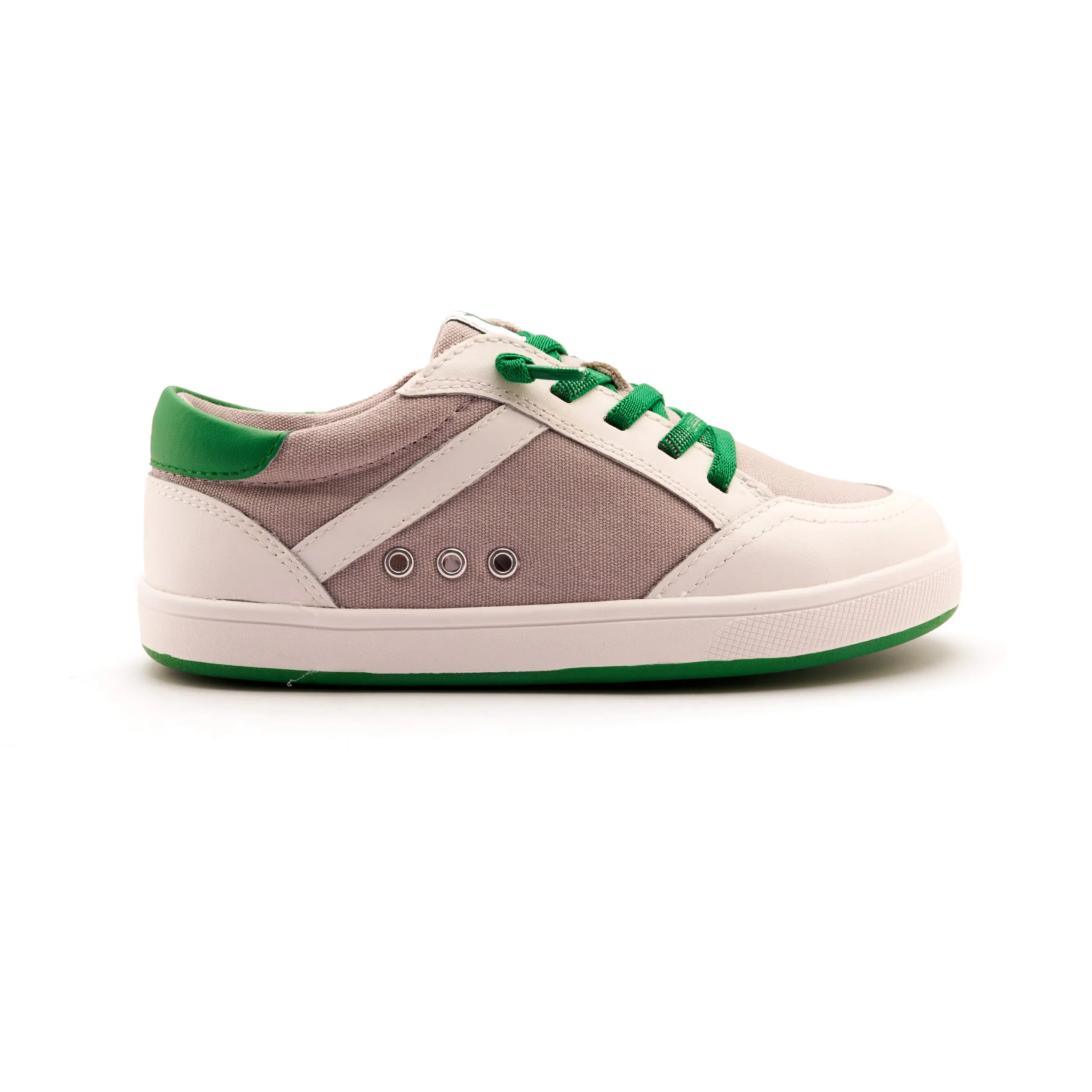 Old Soles Boy's Jet Casual Shoes - Light Grey Canvas / Snow / Neon Green street light