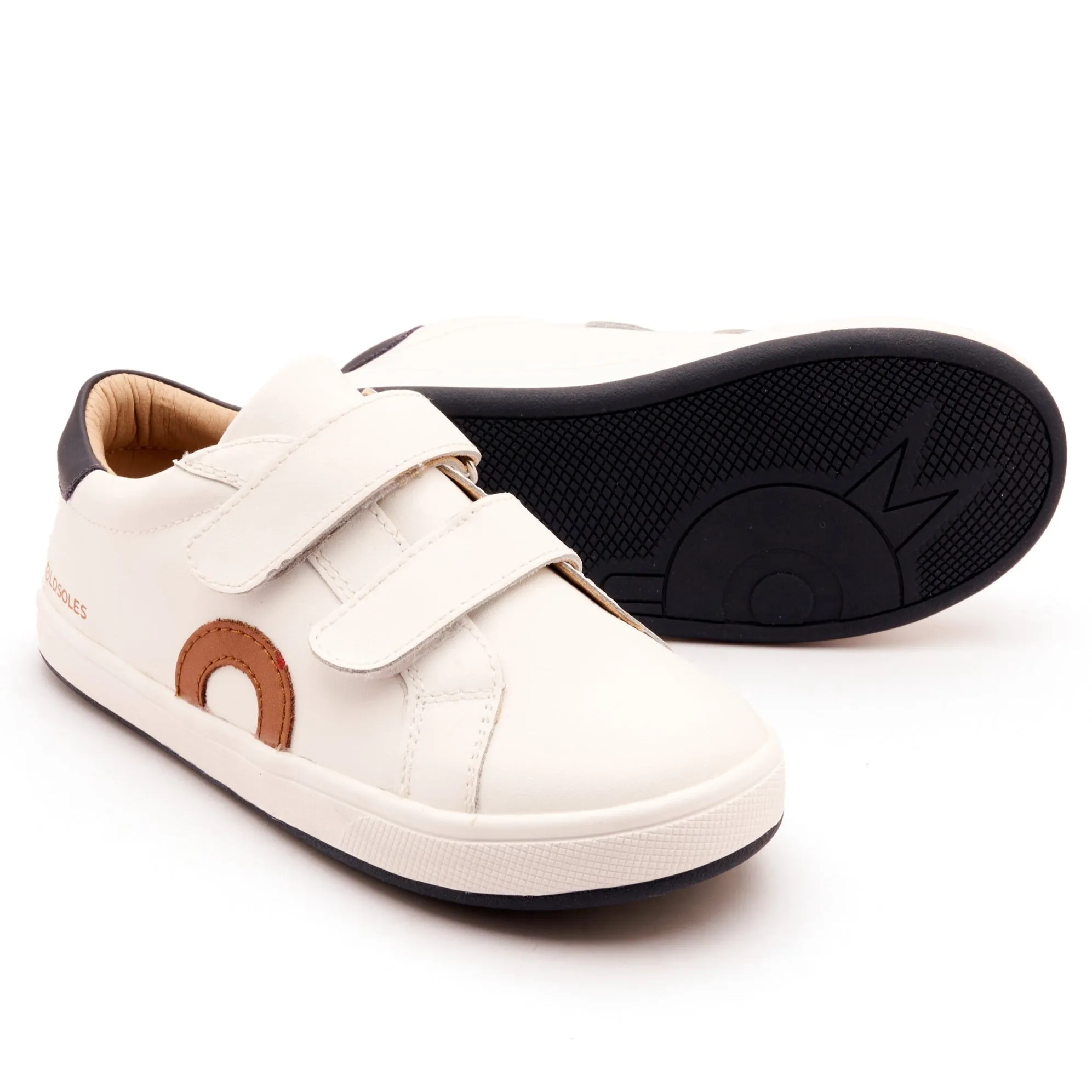 Old Soles Boy's Kix Casual Shoes - Snow / Tan / Navy flow street