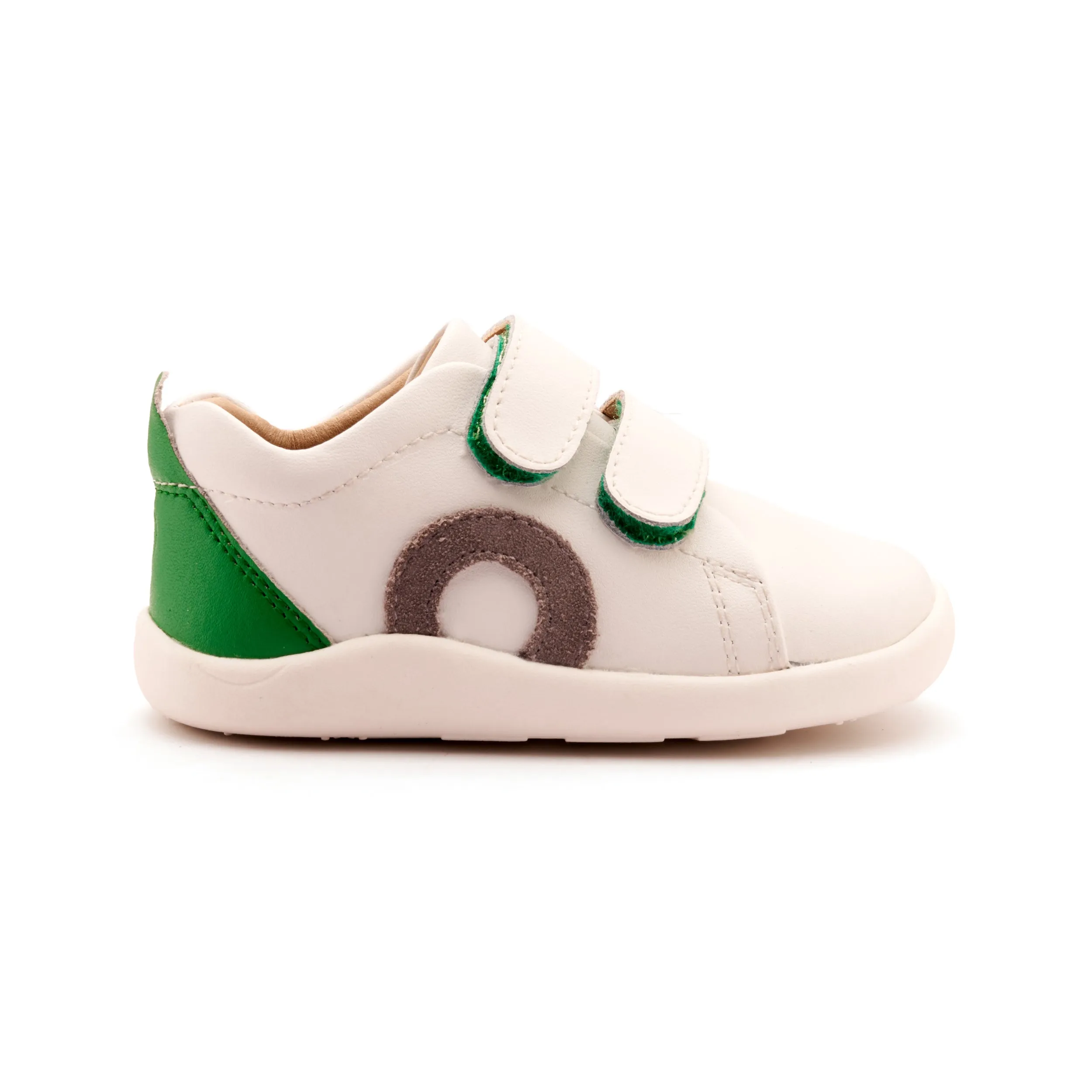 Old Soles Boy's Little O - Tot Casual Shoes - Snow / Light Grey Suede / Neon Green zero limit