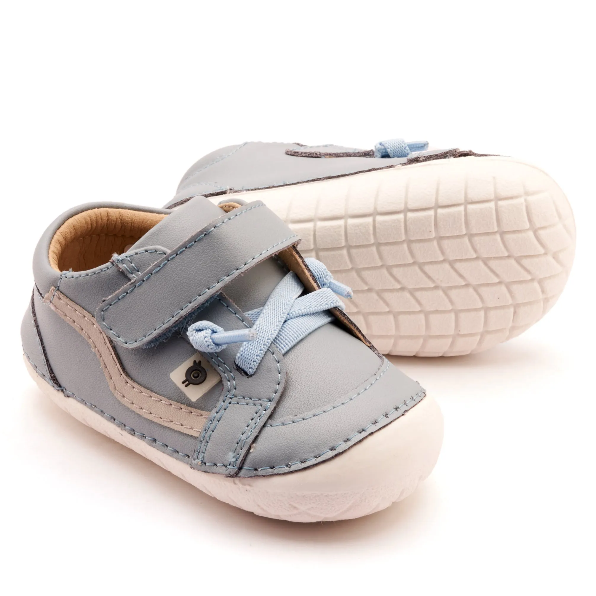 Old Soles Boy's Pave Squiggle Casual Shoes - Dusty Blue / Gris breathable mesh
