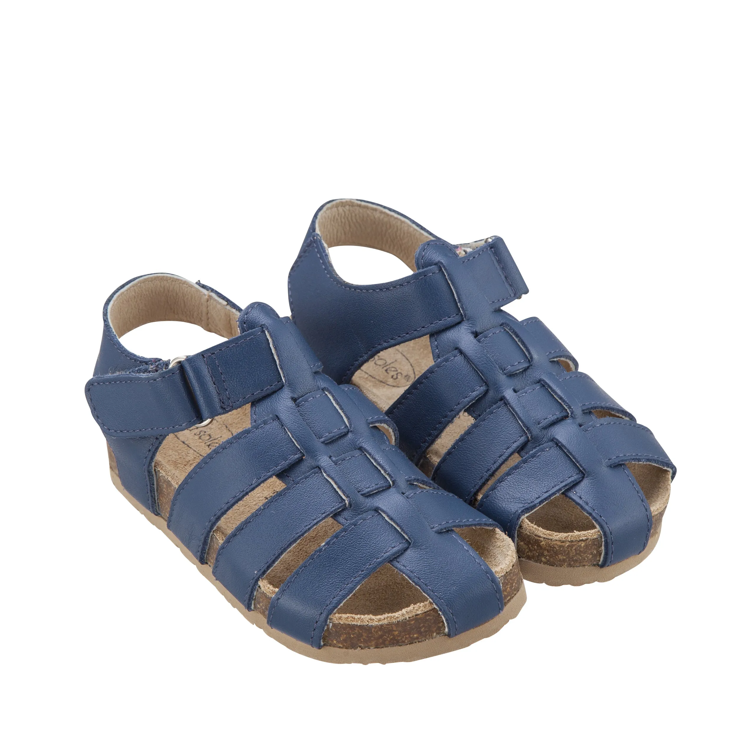 Old Soles Boy's Roadstar Fisherman Leather Sandals, Jeans Clean Vibe